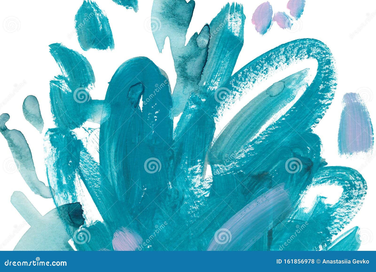 青绿色手绘水彩画白色背景中突显的现代浅蓝色环形笔画库存照片 图片包括有天蓝色的 封锁 颜色
