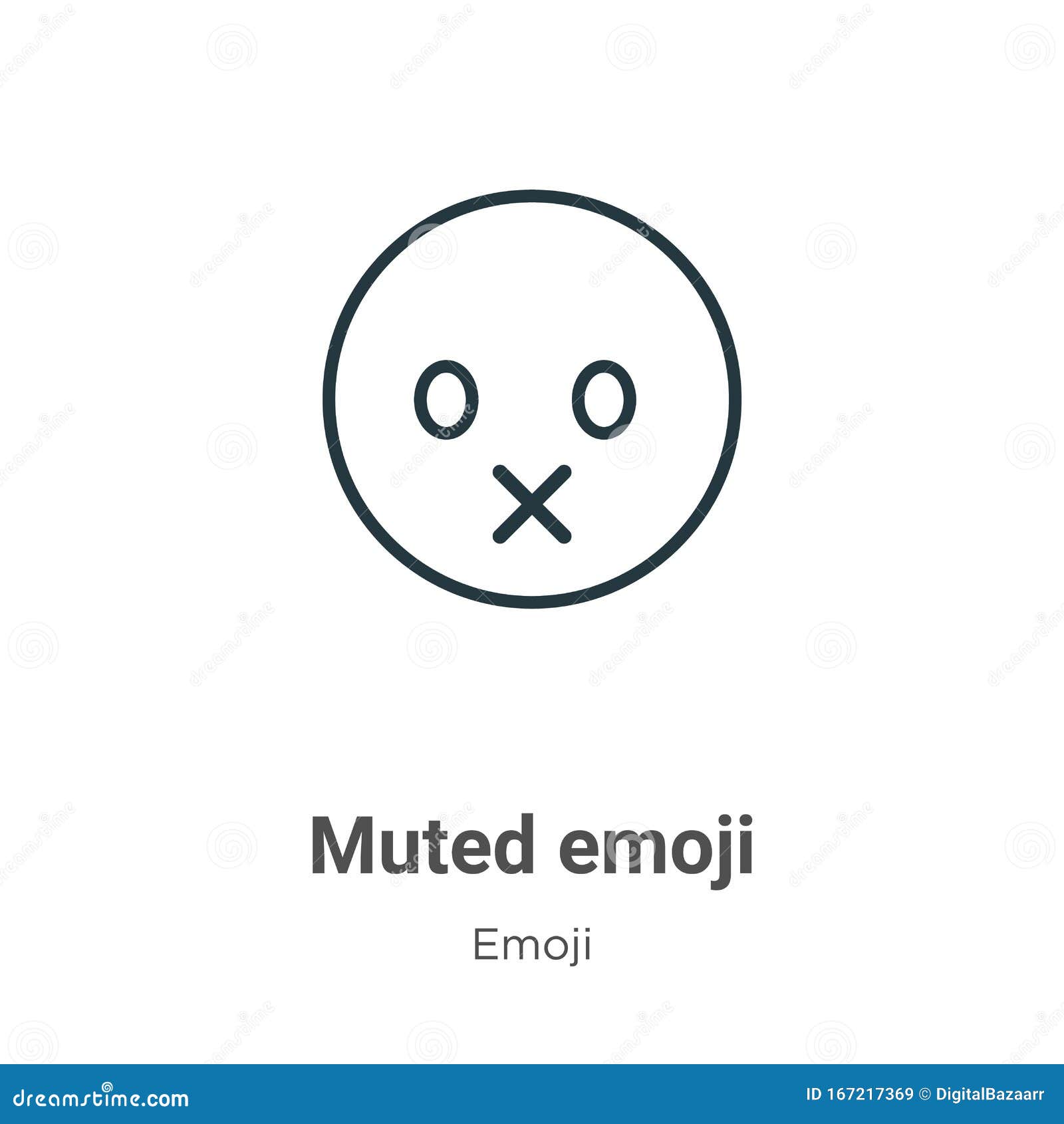 静音表情符号轮廓矢量图图标thin Line Black Muted Emoji Icon Flat Vector Simple Element Illustration From Editable Emoji 向量例证 插画包括有现有量 静寂