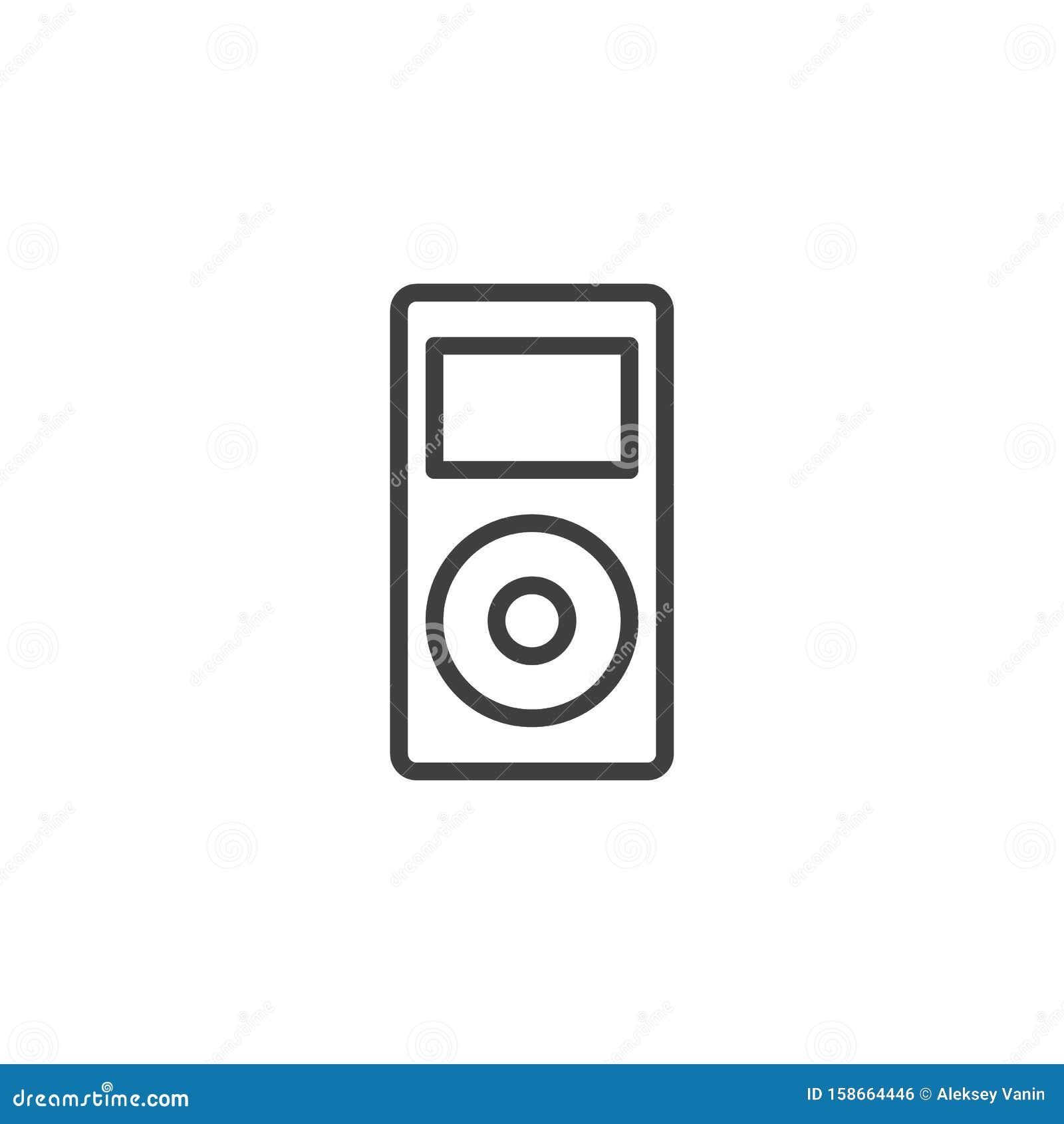 音乐播放器线图标向量例证 插画包括有线路 设计 按钮 图表 图象 图标 稀薄 简单 158664446