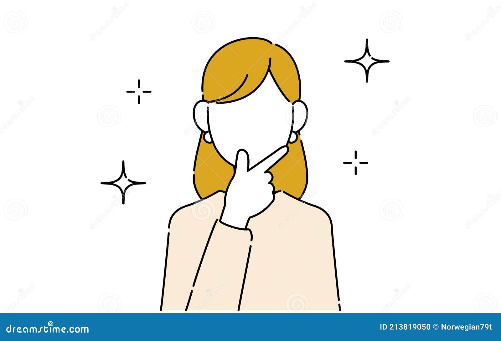 顔なしのポーズイラスト キャリアウーマンの上半身 ナルシスト Stock Illustration Illustration Of Confidence Business