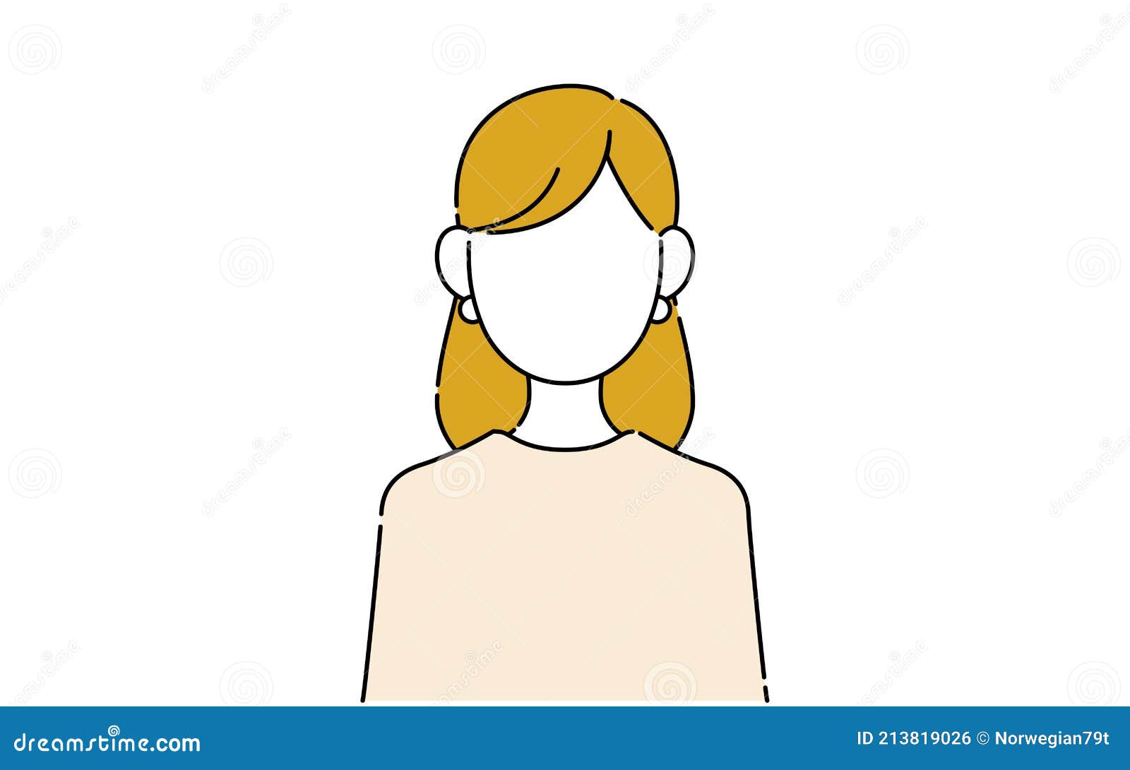 顔なしのポーズイラスト キャリアウーマンの上半身 不動 Stock De Ilustracion Ilustracion De Profesional Pelo