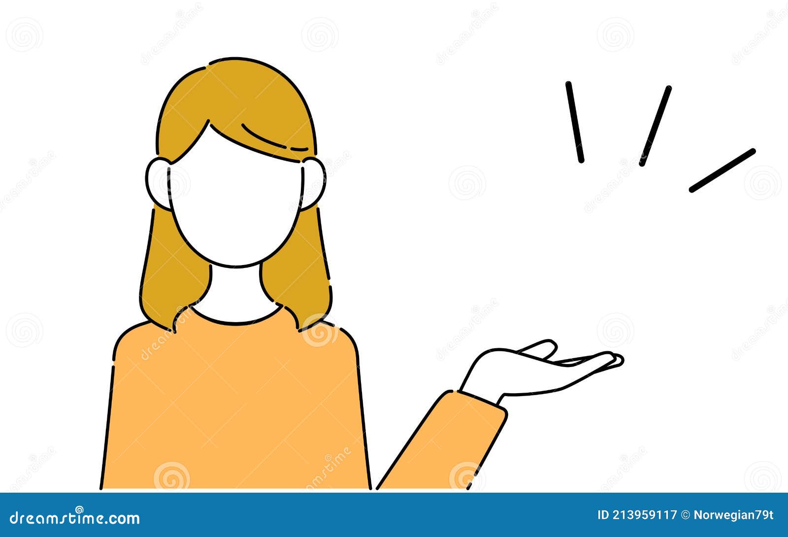 顔なしのポーズイラスト 女子学生の上半身 案内 Stock Illustration Illustration Of Adults