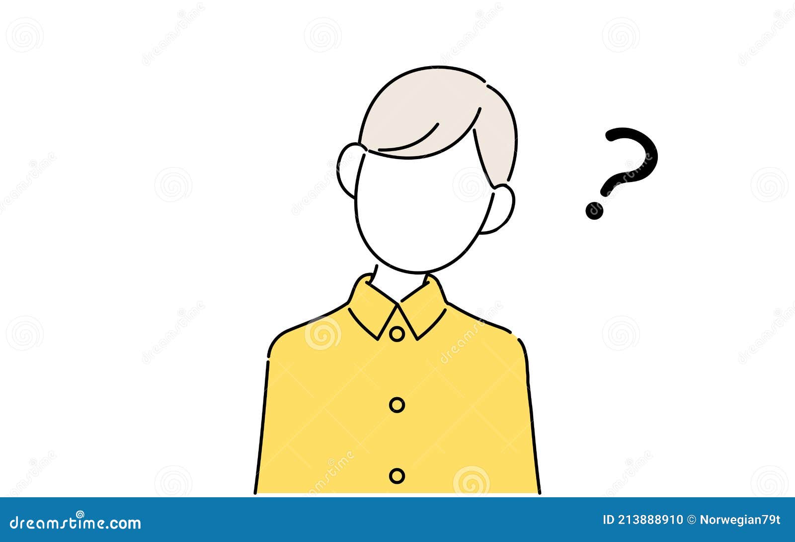 顔なしのポーズイラスト 男子学生の上半身 首をかしげる Stock Illustration Illustration Of Design Faceless