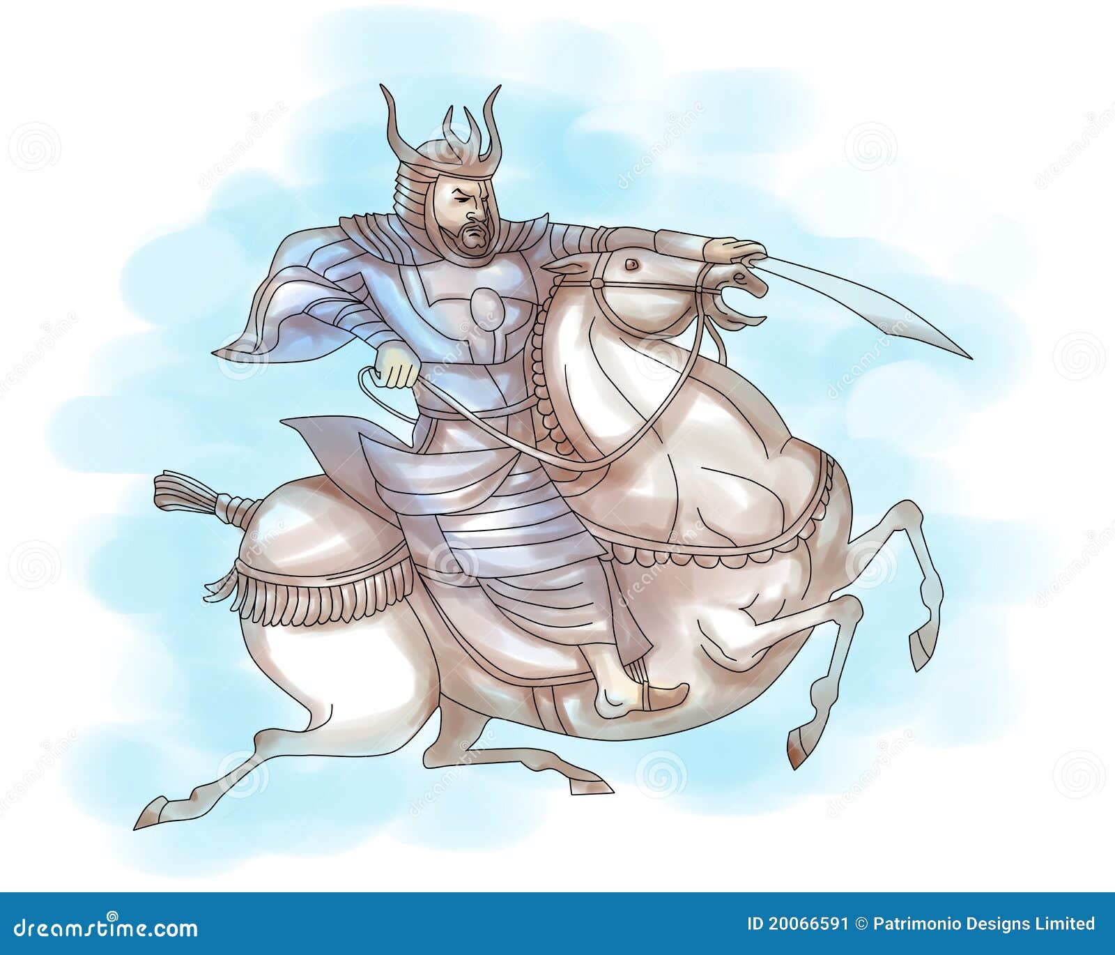 马骑术武士剑战士库存例证 插画包括有马骑术武士剑战士
