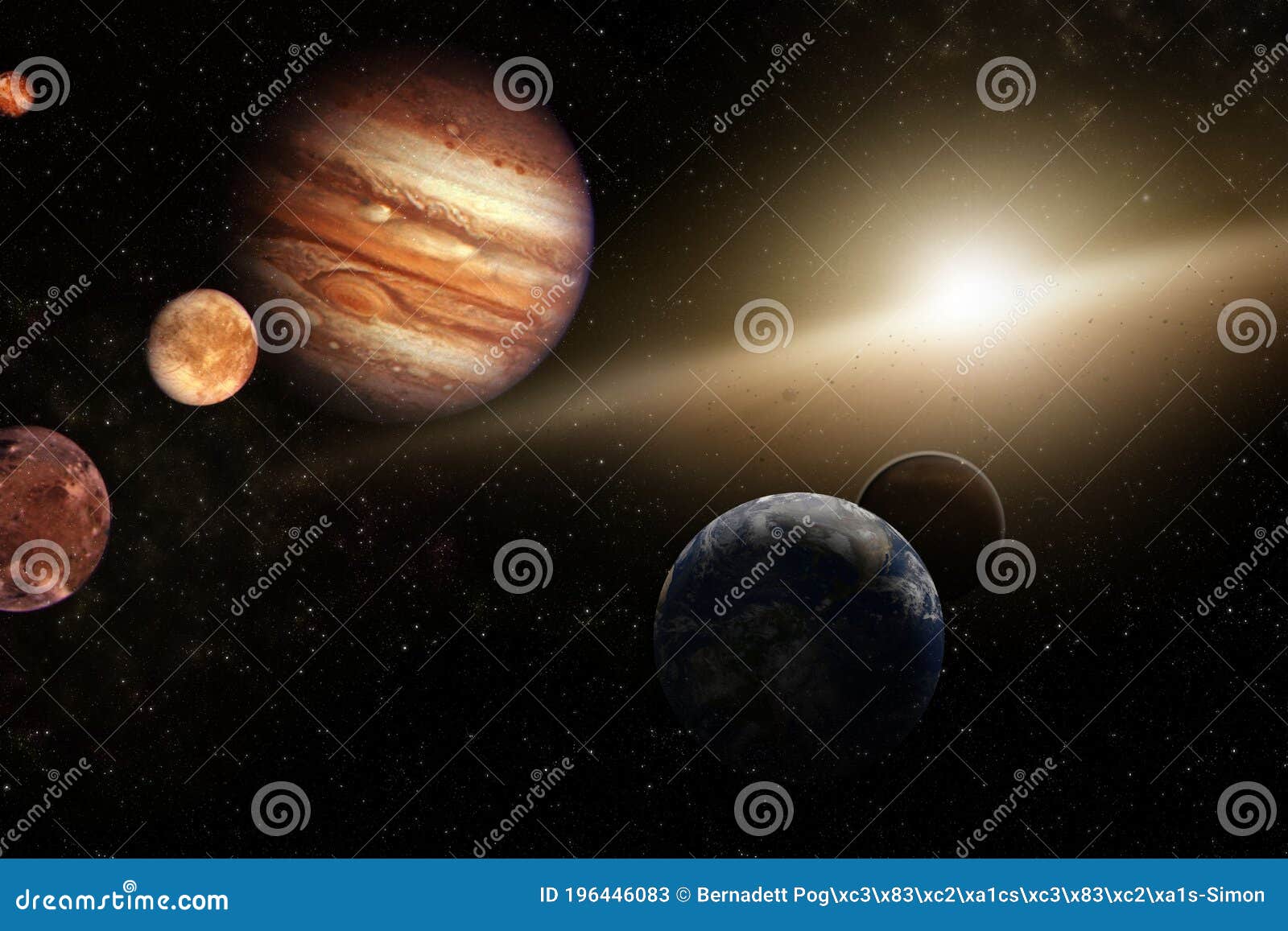 高品质的深空美 行星 恒星和星系与宇宙中的太阳系元素库存例证 插画包括有占星术 星座