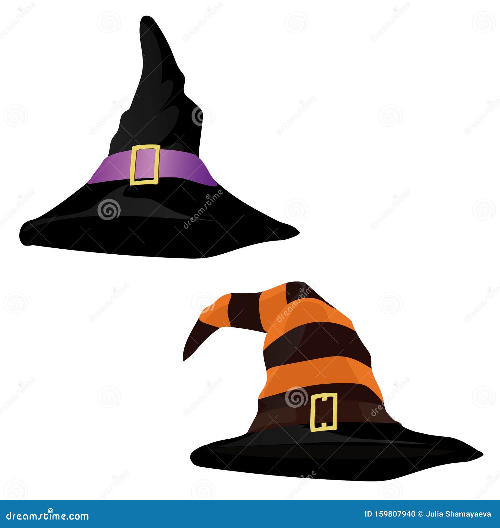 魔女帽拐角戴女巫帽的假日贺卡矢量插图向量例证 插画包括有