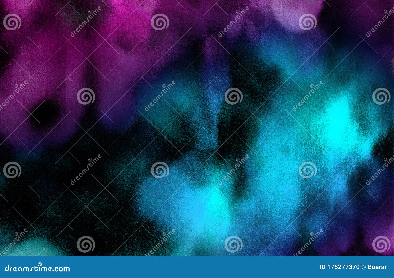 黑纸背景上的深霓虹水彩鲜艳的墨质感蓝 粉和紫色画布 适合现代设计库存例证 插画包括有宇宙 现代