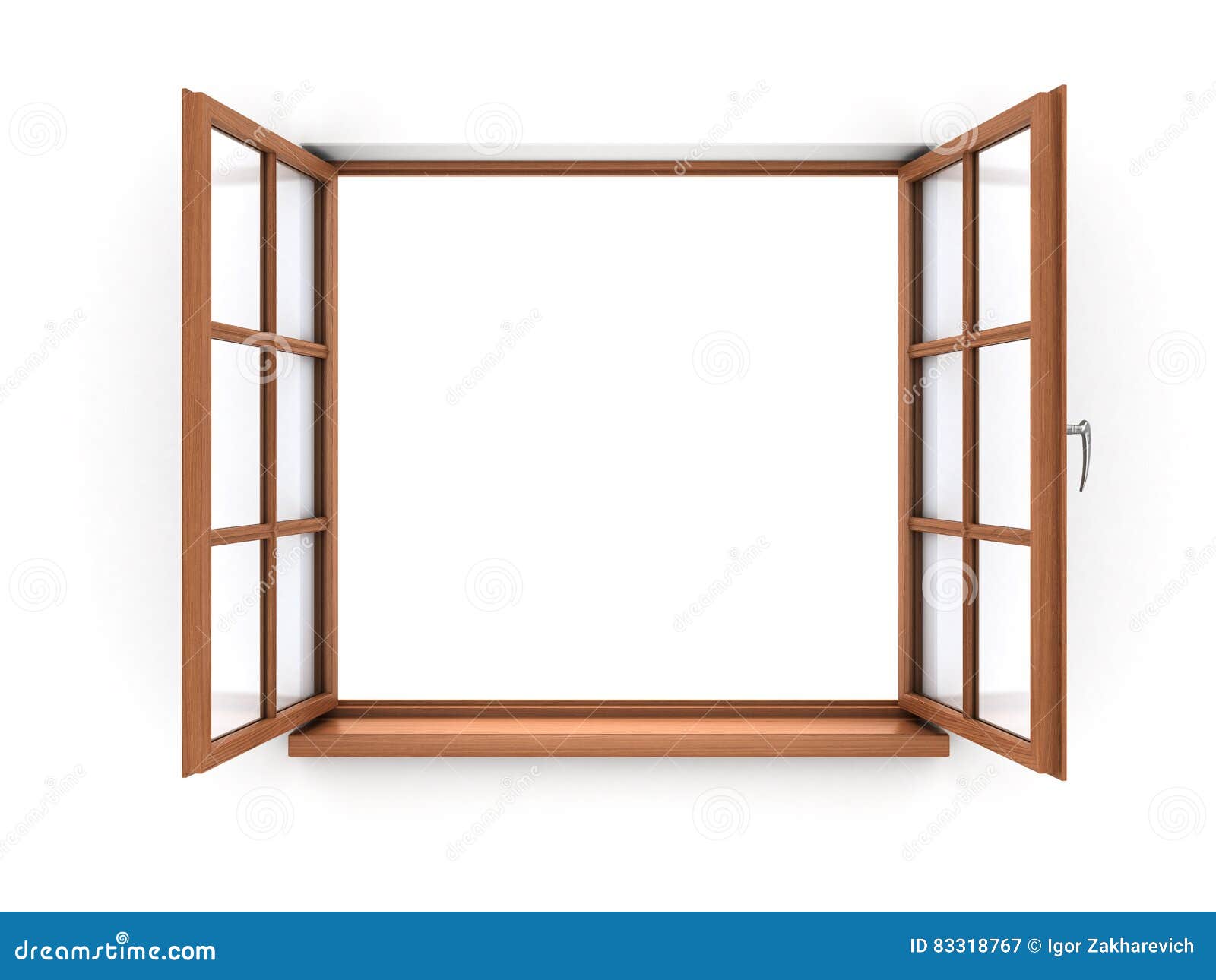 Öffnen Sie Hölzernes Fenster Stock Abbildung