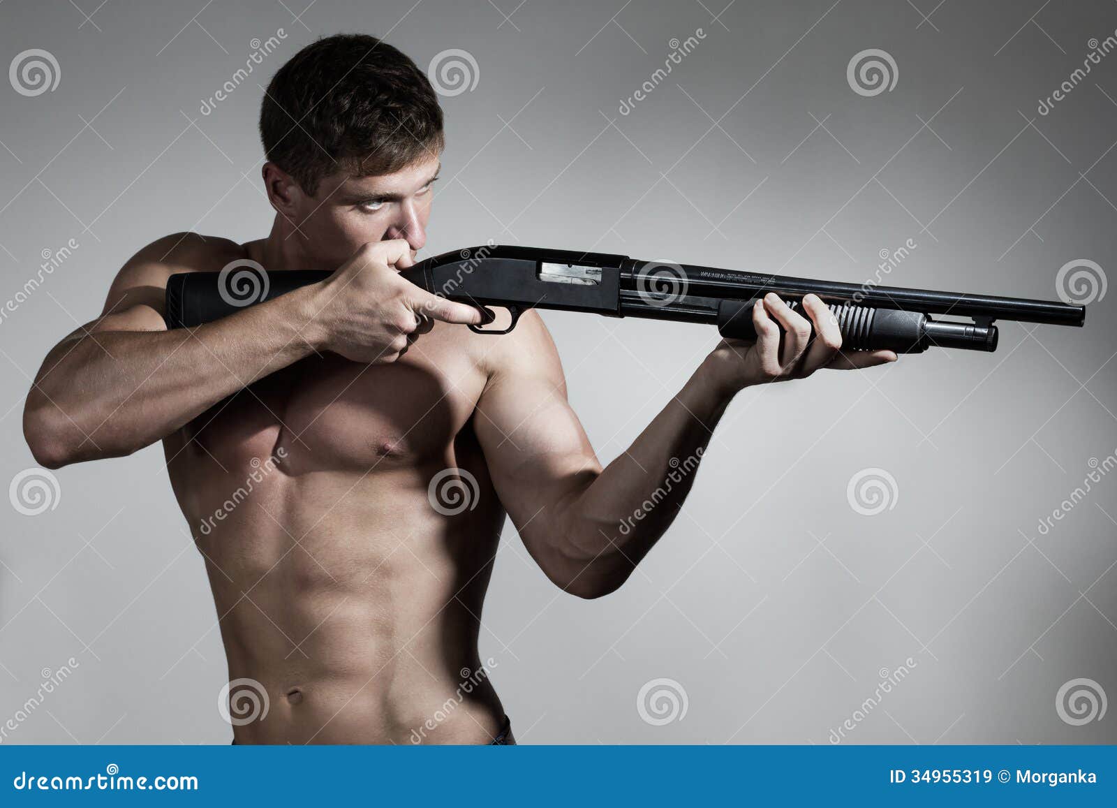 Naked Man With Gun 42