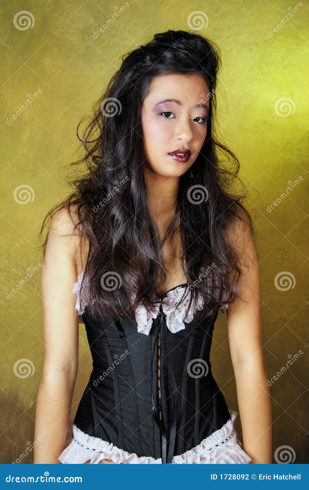 Facial Expression Of An Asian Pin Up Girl Stock Photo 