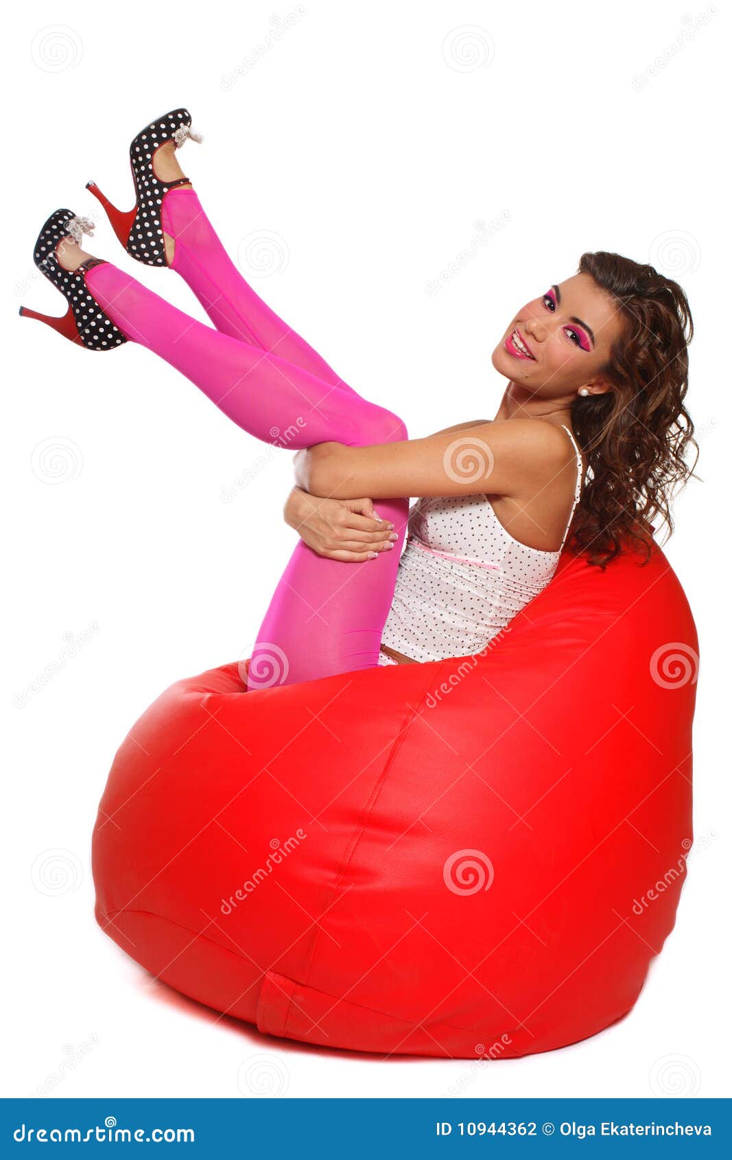 Girl Sitting In Bean Bag Stock Photography - Image: 10944362