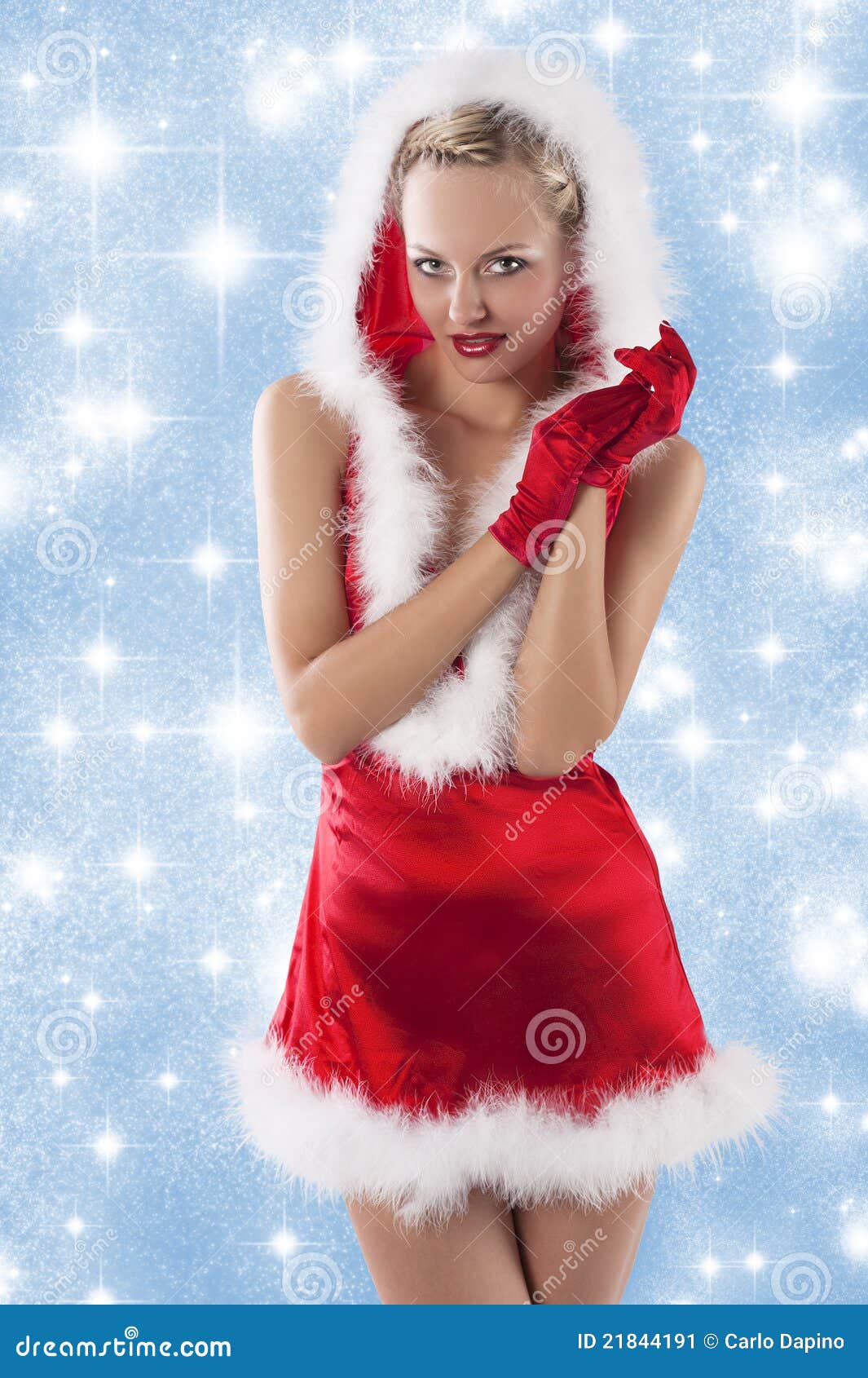 Santa Claus Girl Clapping Hands Stock Image - Image of 