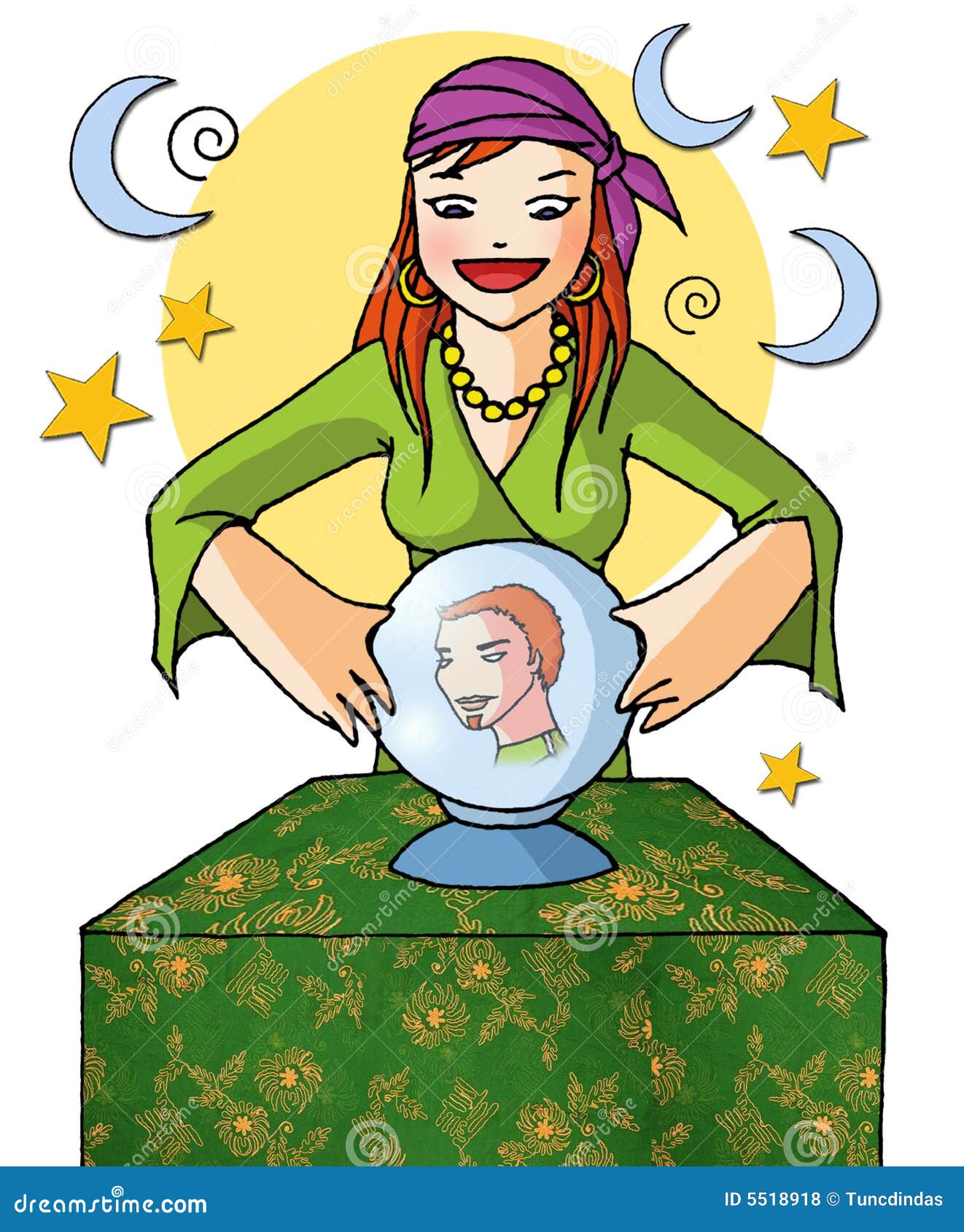 手绘紫色卡通占卜女巫巫婆水晶球可商用元素图片-图行天下素材网