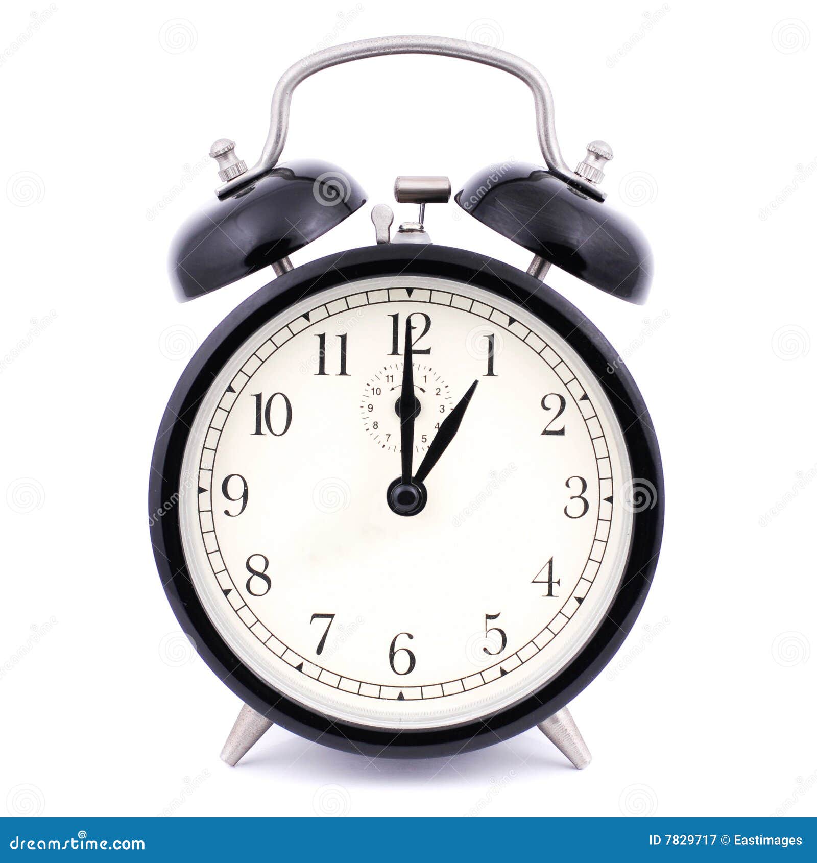 1: 00 High Detail Traditional Alarm Clock Stock Image - Image: 7829717