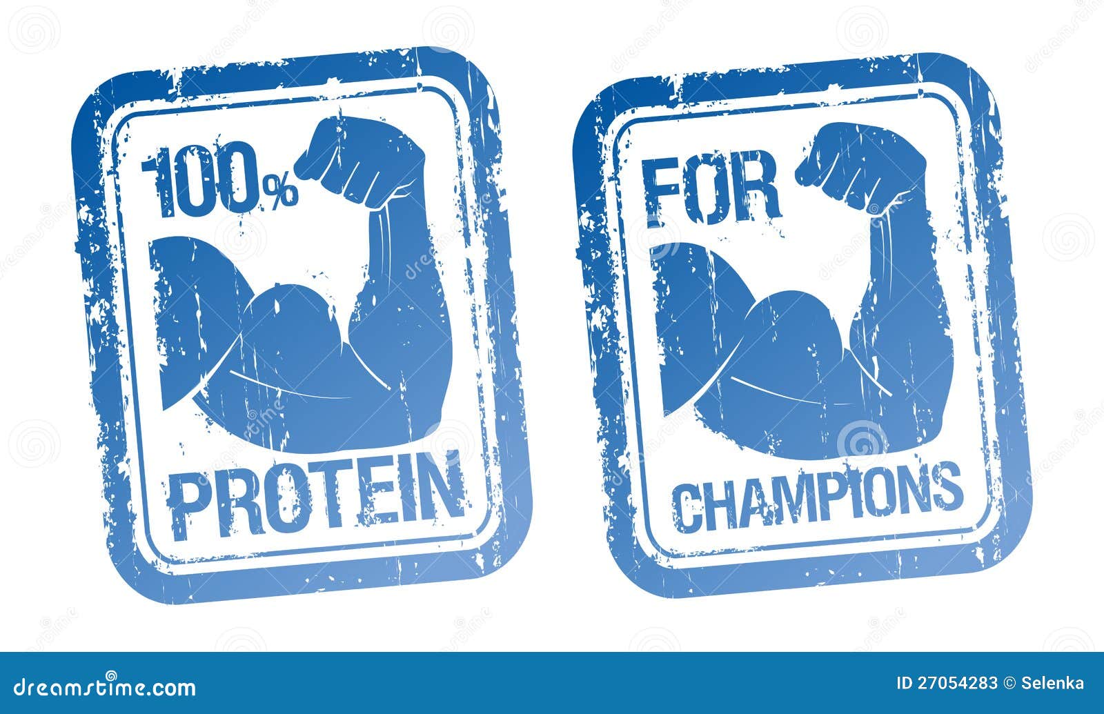 100 Protein, for Champions Stamps Set. Stock Vector Illustration of