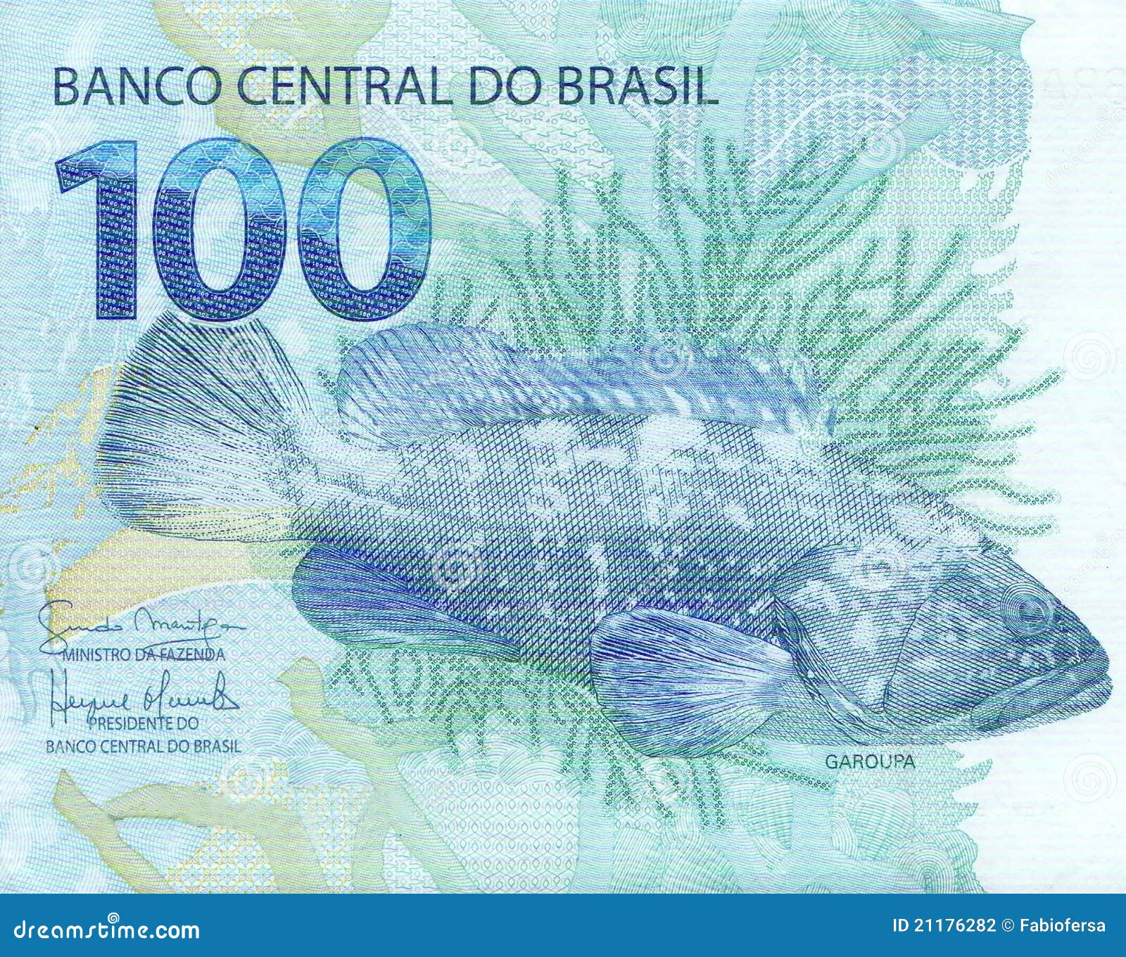 100 reais banknote from brazil