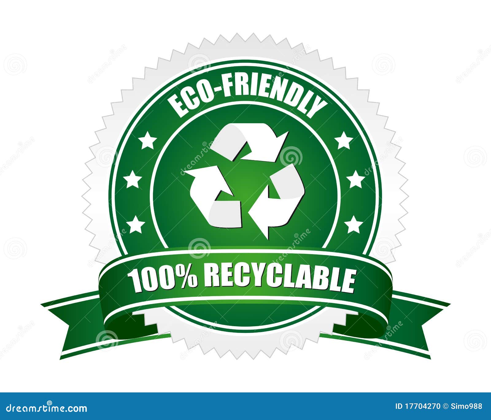 100 recyclable sign stock vector. Illustration of badge 17704270