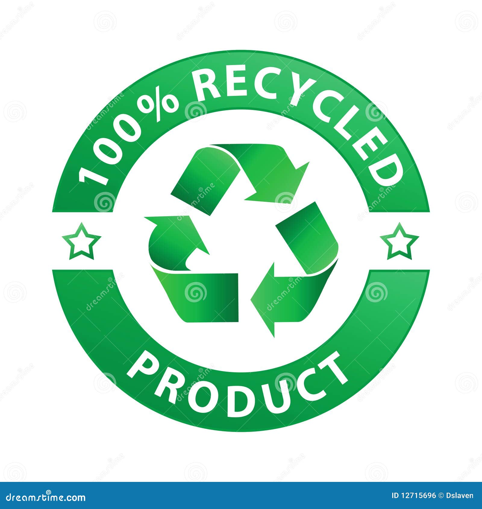 100% recycled product label ()