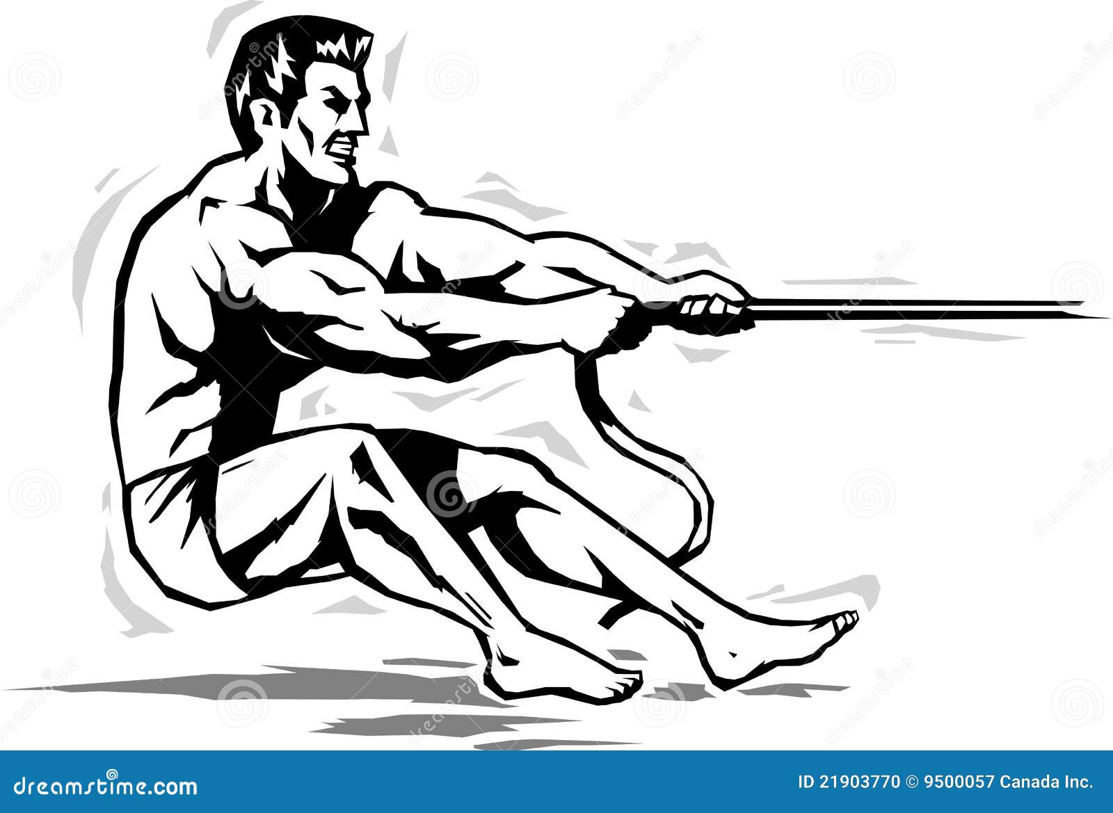 Strongman pulling rope stock vector. Illustration of tugging - 21903770