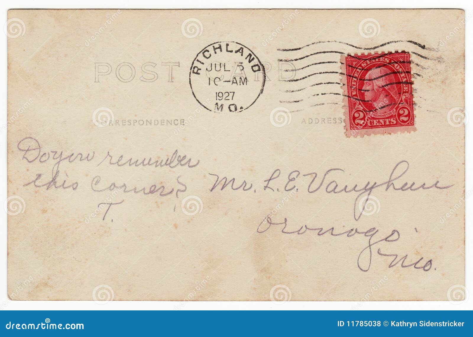 1920 S Postcard Back with Red Stamp Editorial Stock Photo Image of