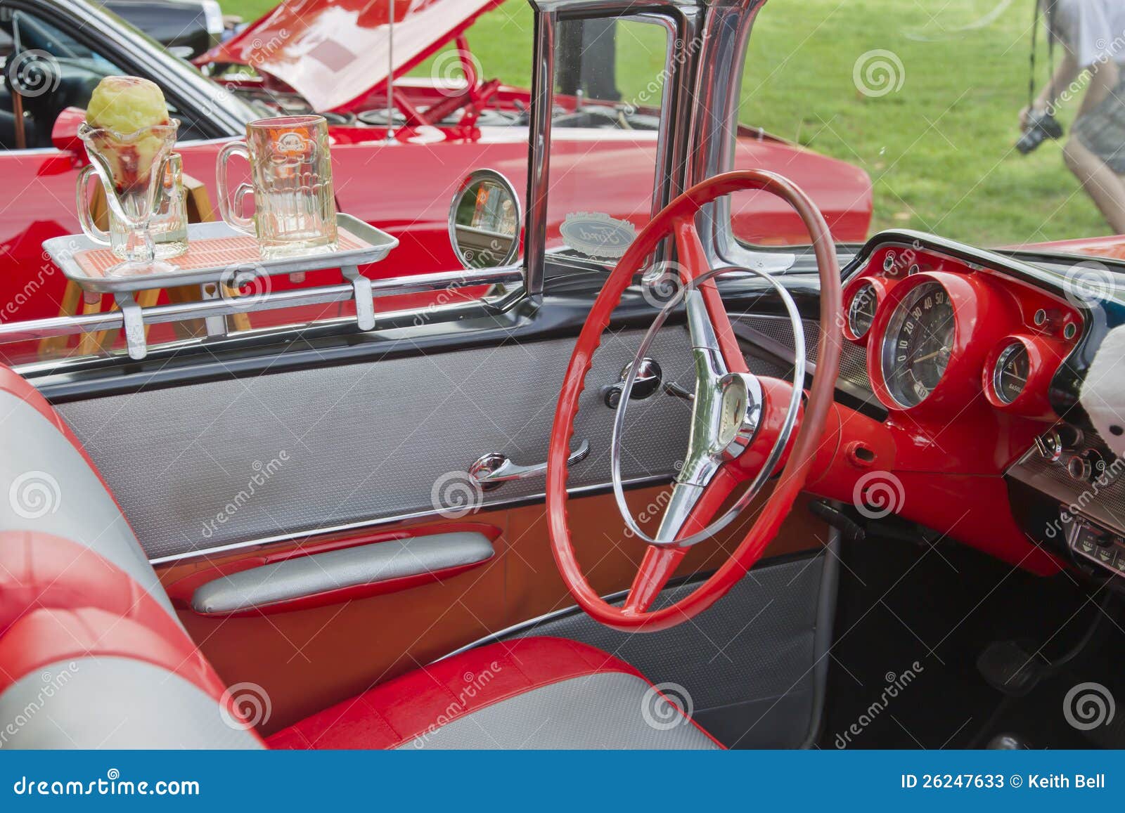 1957 Chevy Convertible Interior And Drive Thru Editorial