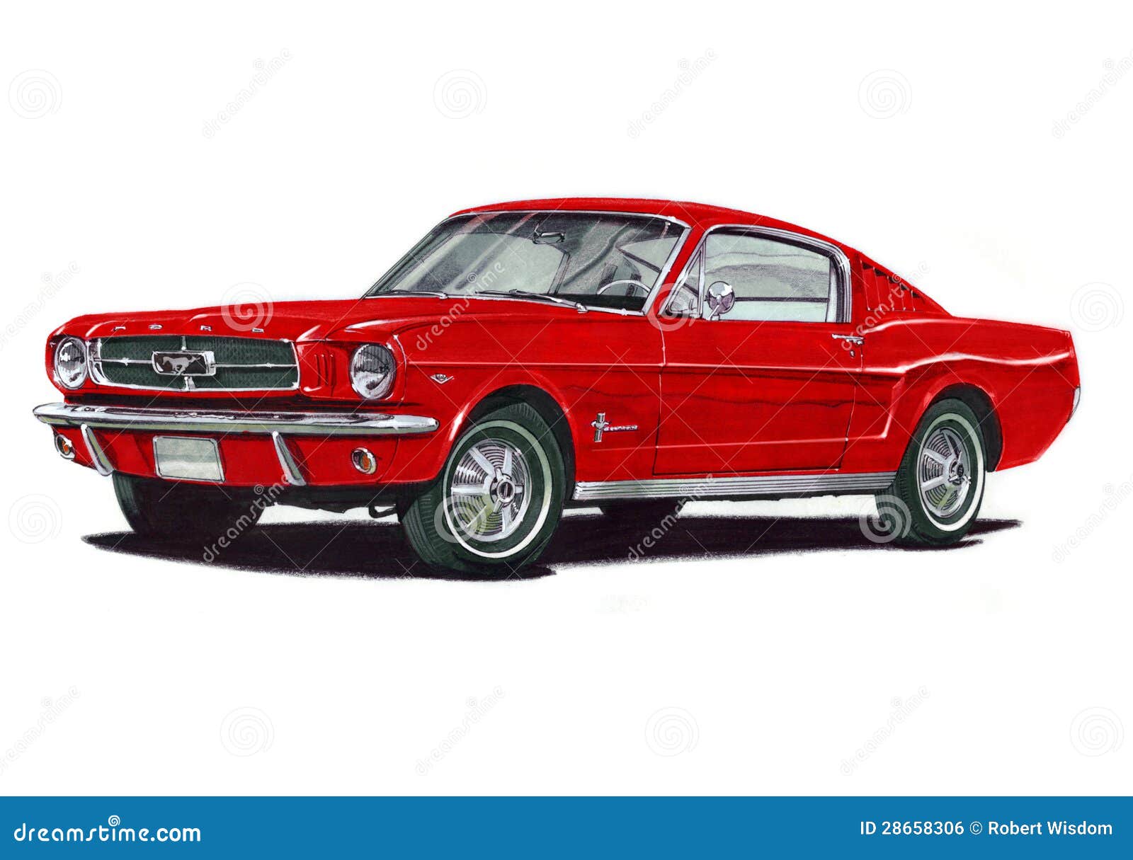 mustang side drawing