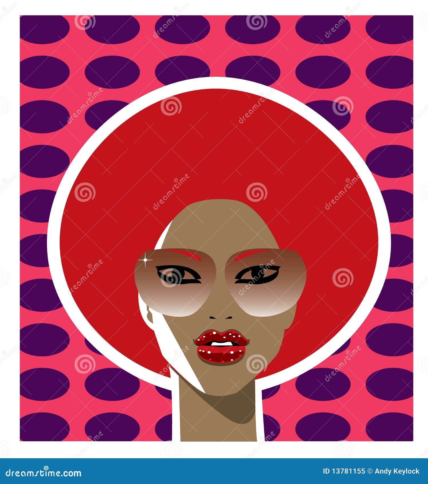 1970s Style Woman With A Red Afro Hairstyle Stock Illustration Illustration Of Poster Hairstyle 13781155