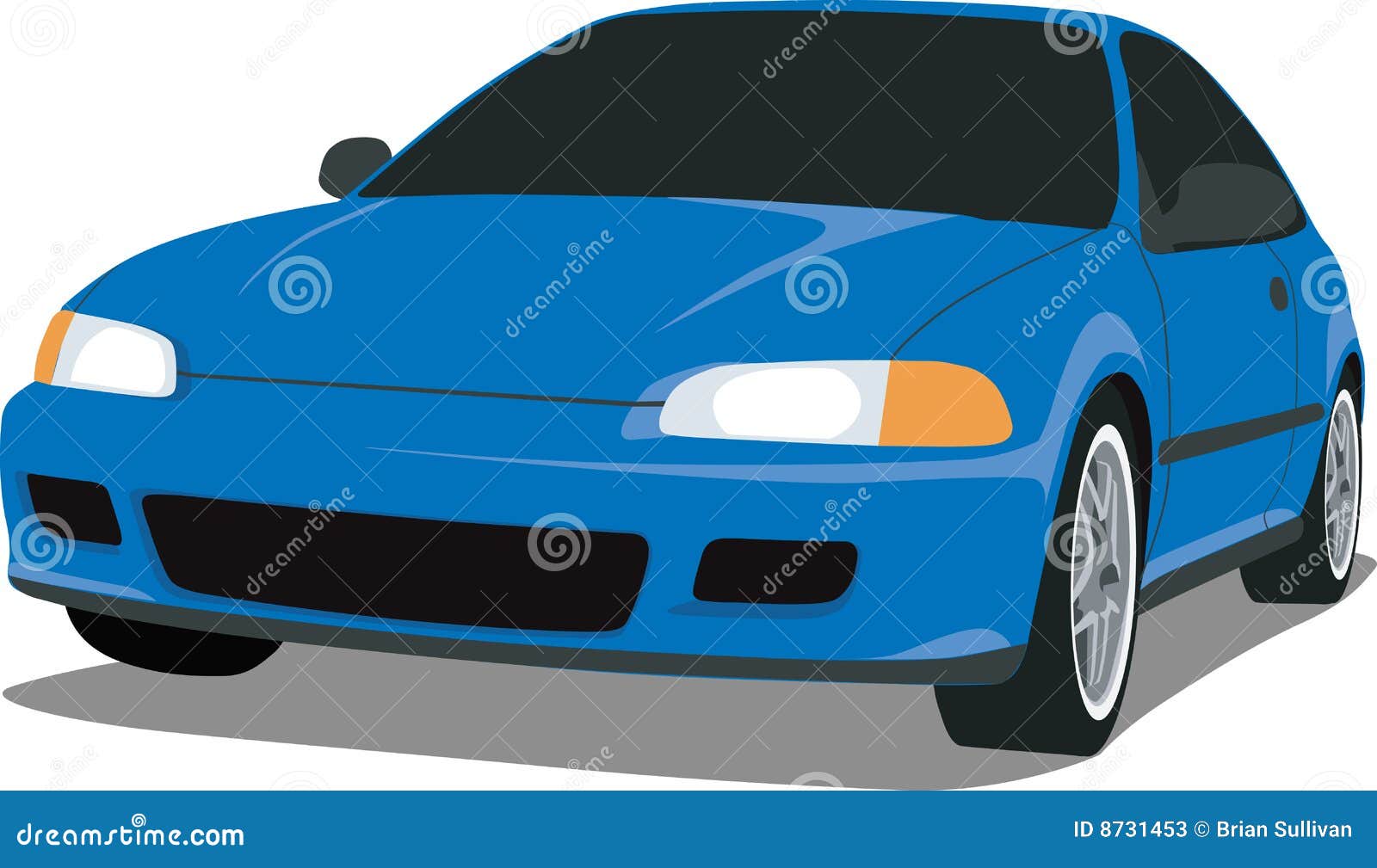 1992 Honda Civic Si Cartoon Vector | CartoonDealer.com #8731453