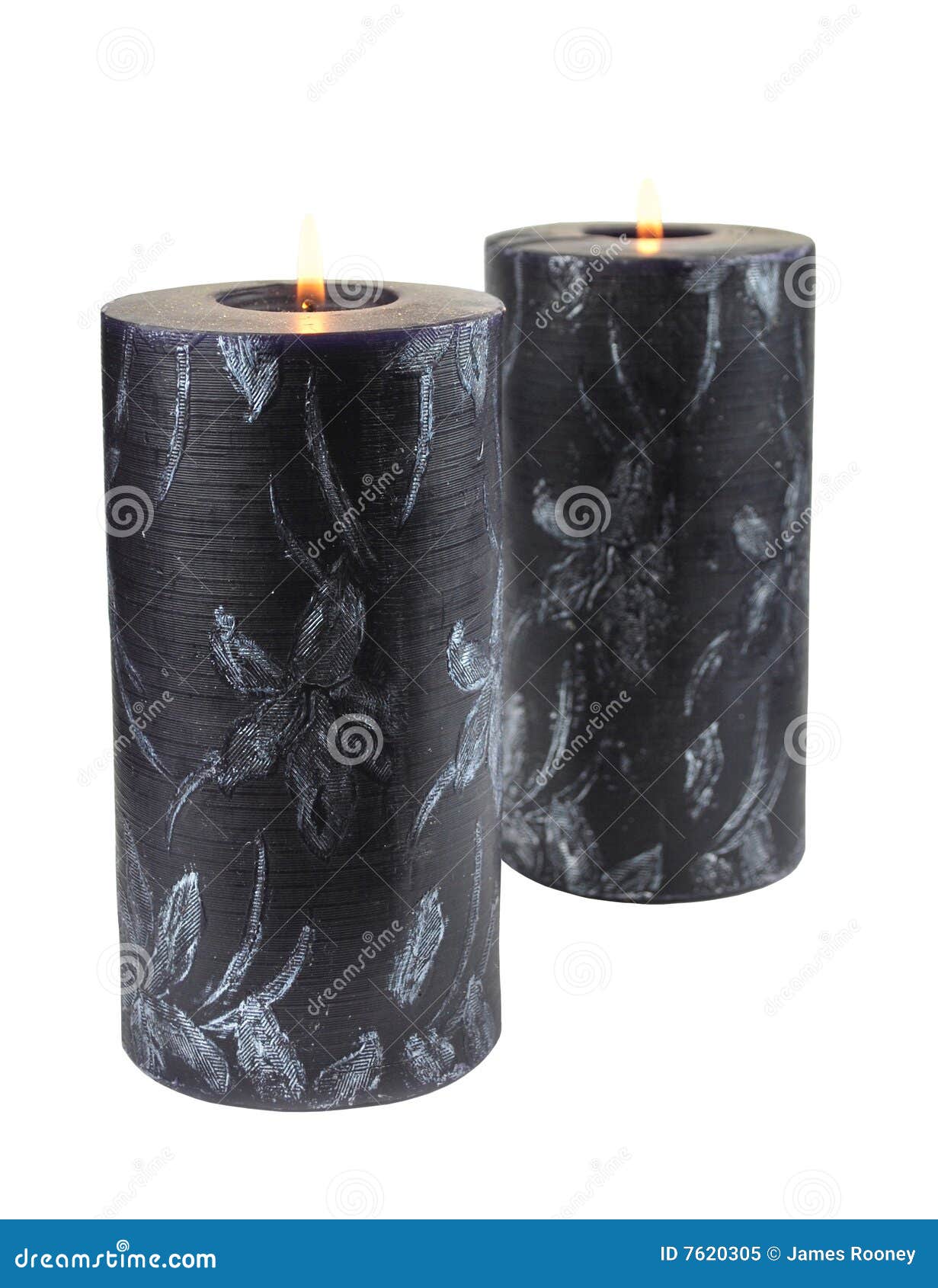 2 bougies noires image stock. Image du lueur, humeur, grand 7620305