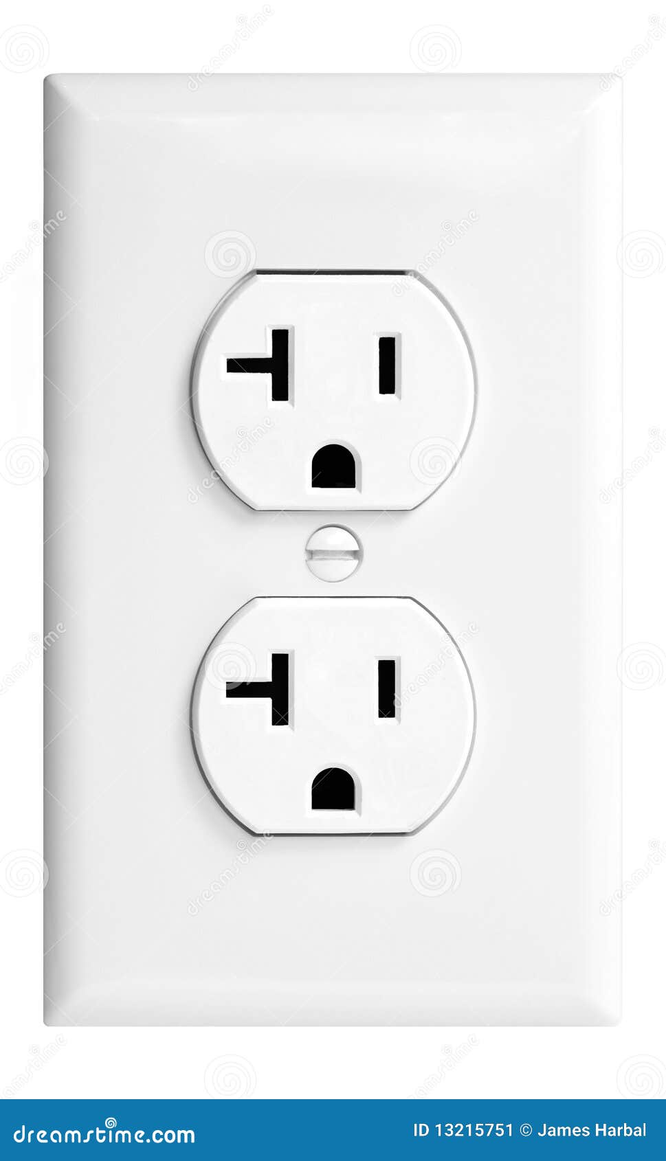 20 Amp White Electrical Wall Outlet Isolated Stock Image - Image of