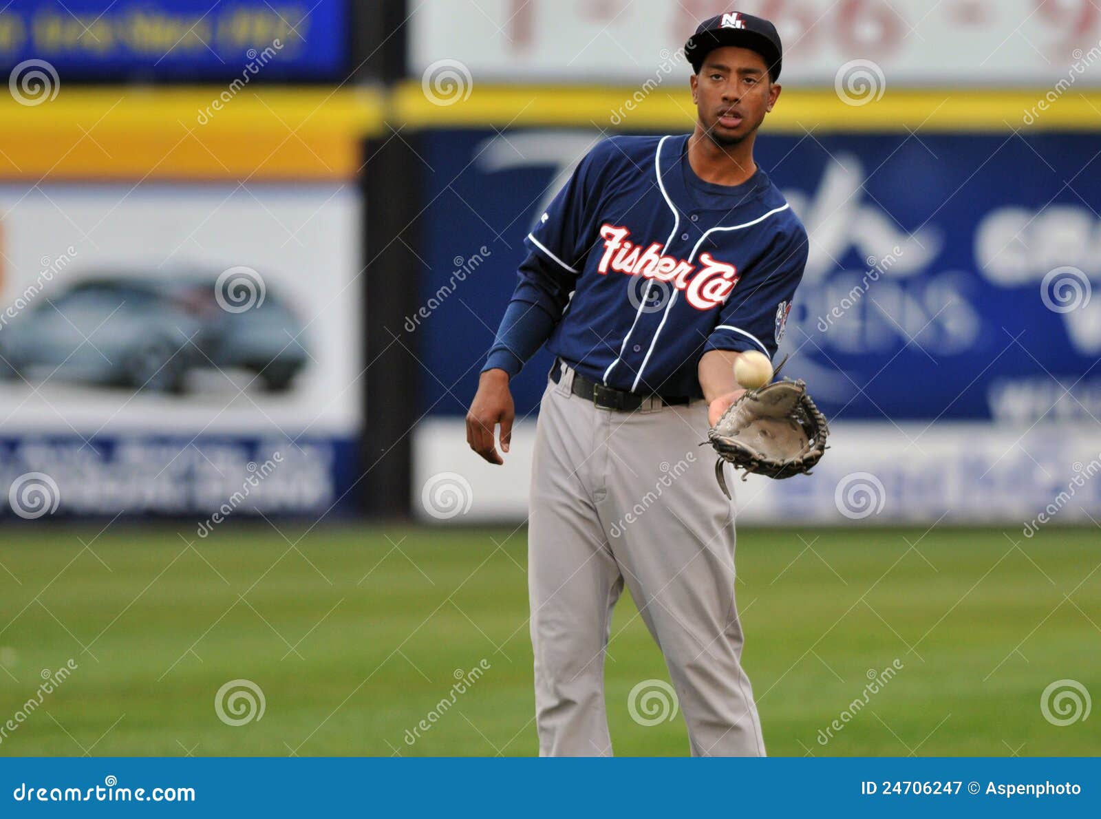 2012 Minor League Baseball Outfielder Catch Editorial Photography