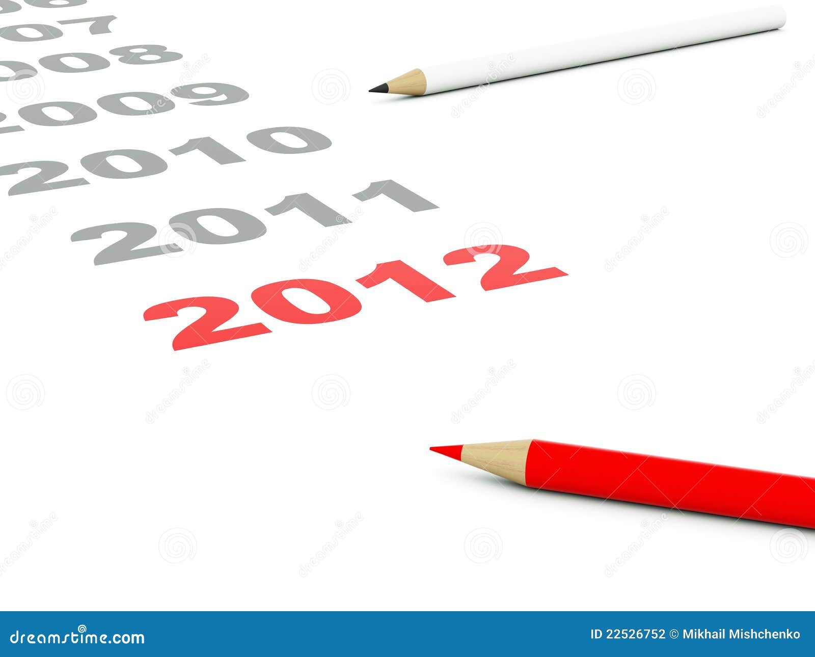 2012 Nieuwjaar. 2012 het symbool van het Nieuwjaar op wit