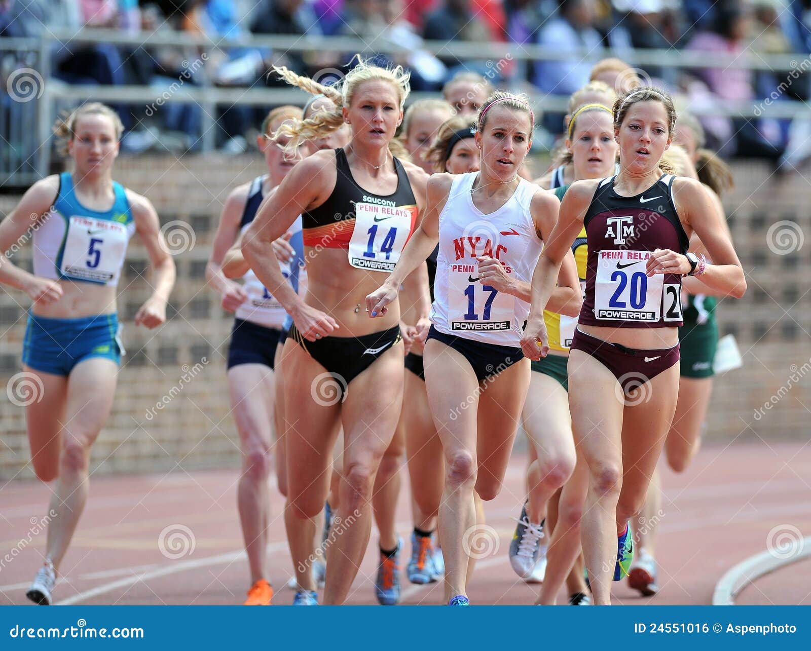 2012 Track and Field Pack of Ladies Runners Editorial Photo Image