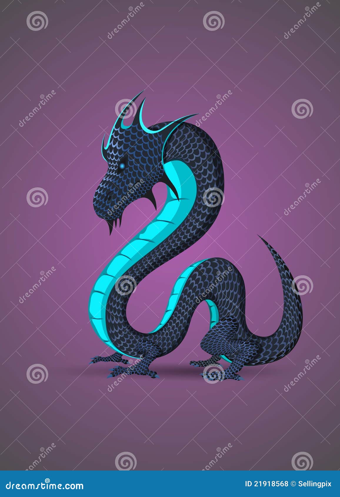 2012 is Year of Black Water Dragon Stock Illustration Illustration of