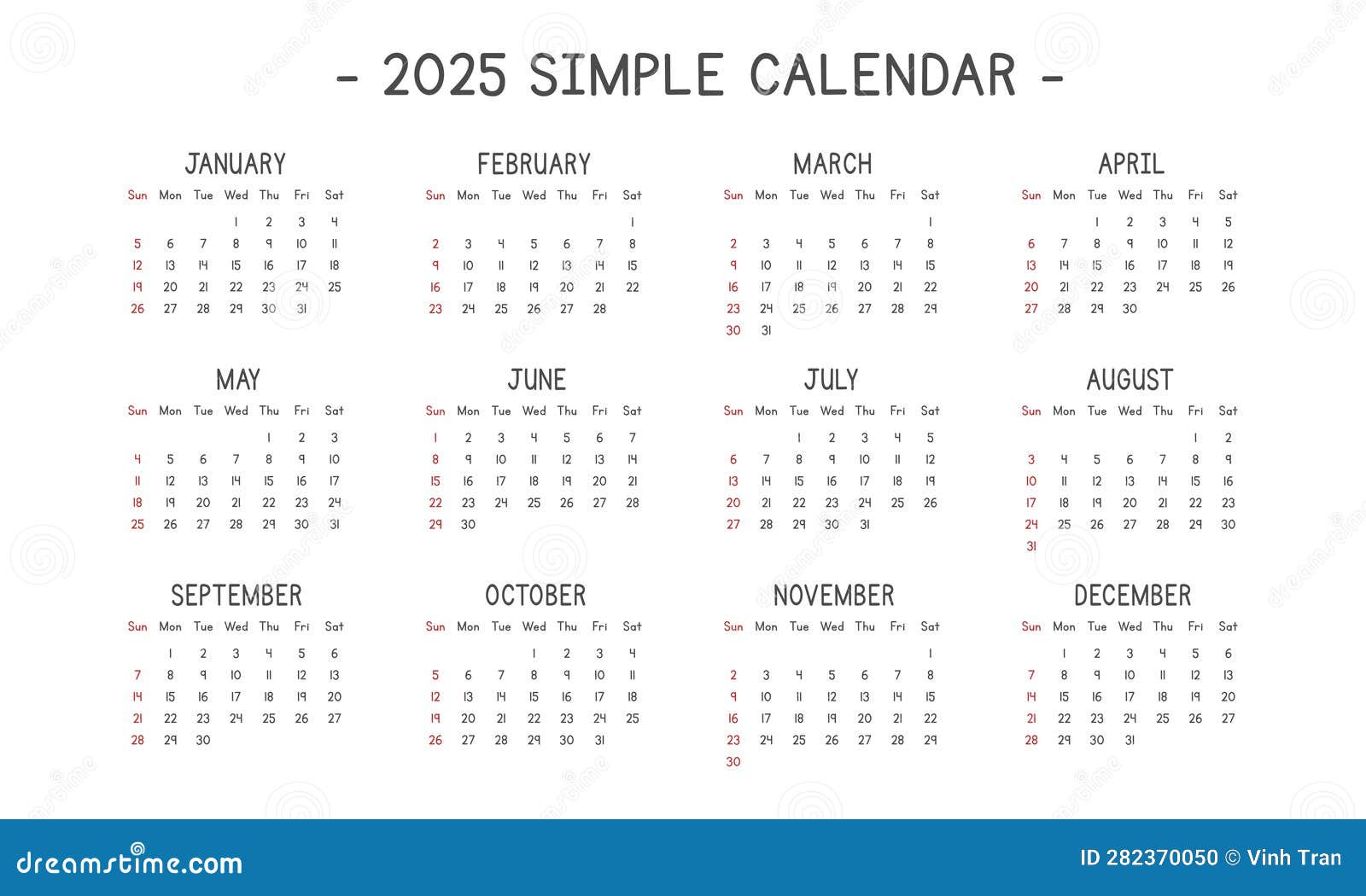 2025 Cartoon Calendar