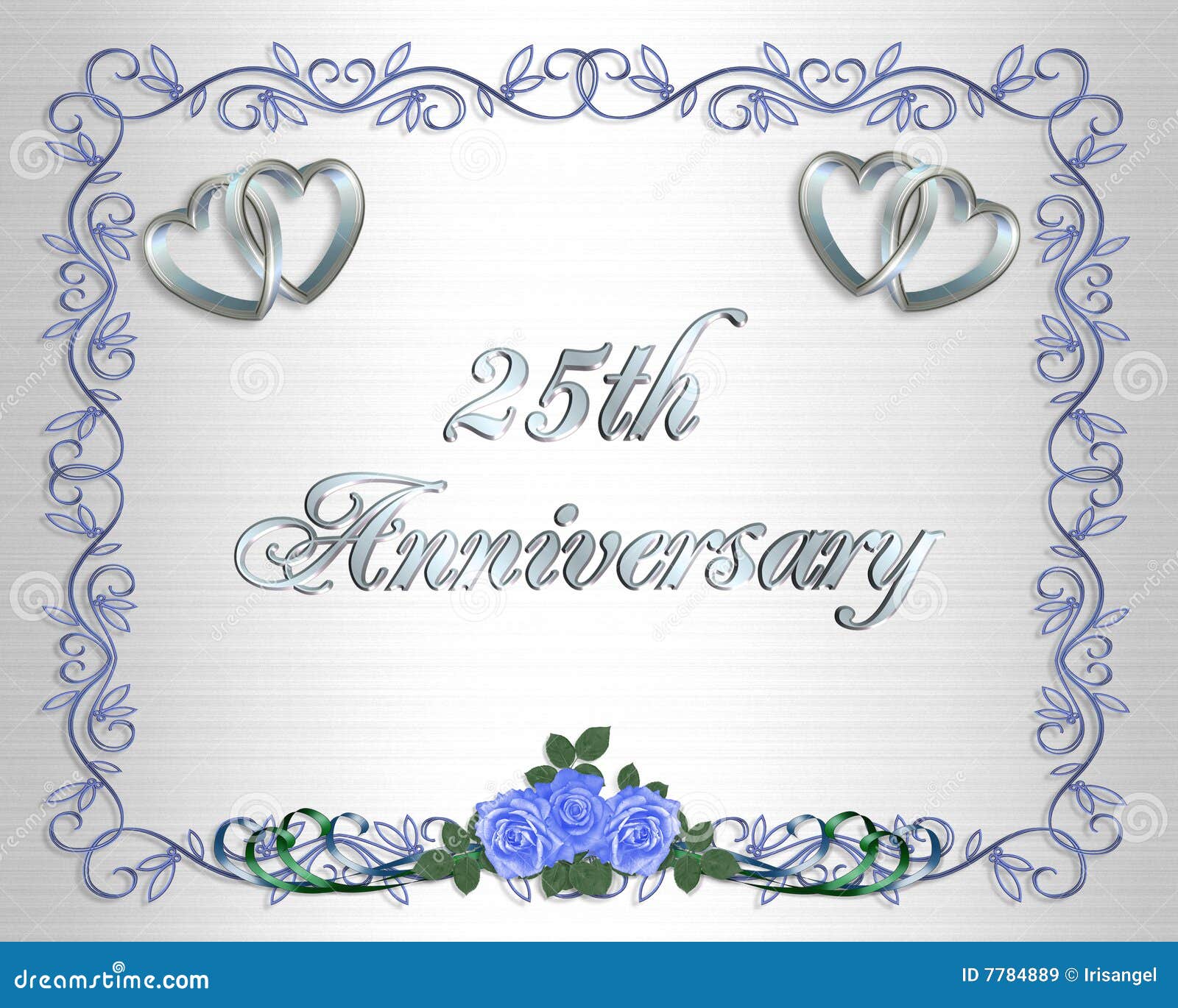25th Wedding Anniversary Border Invitation Stock Illustration Illustration Of Flower Edge 7784889