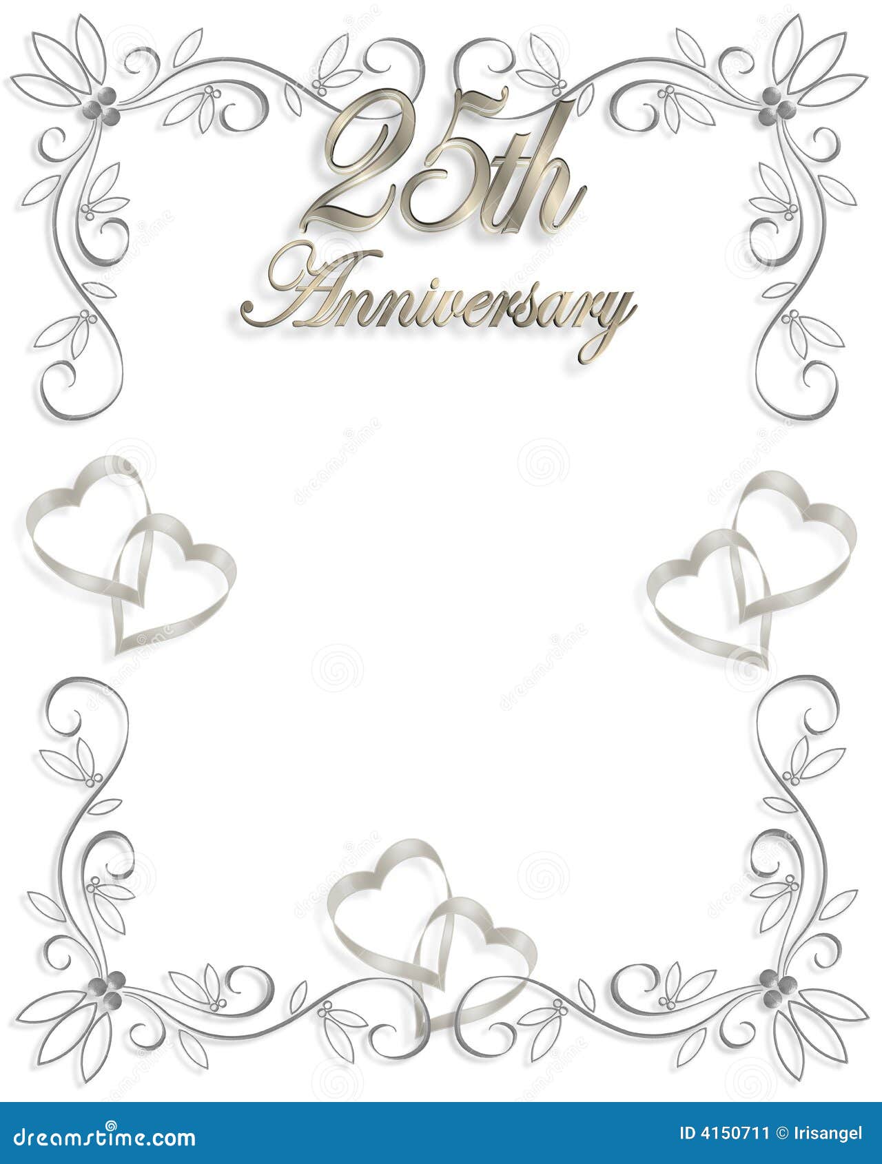 25th Wedding Anniversary Invitation Stock Illustration - Illustration of  decoration, married: 4150711