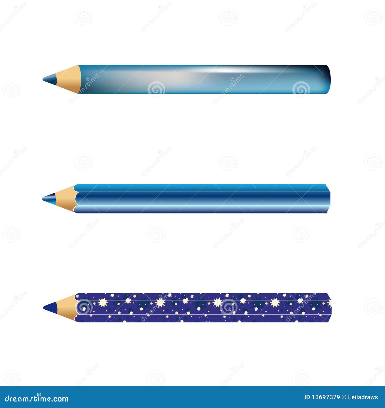 3 blue pencils stock vector. Illustration of paper, white 13697379