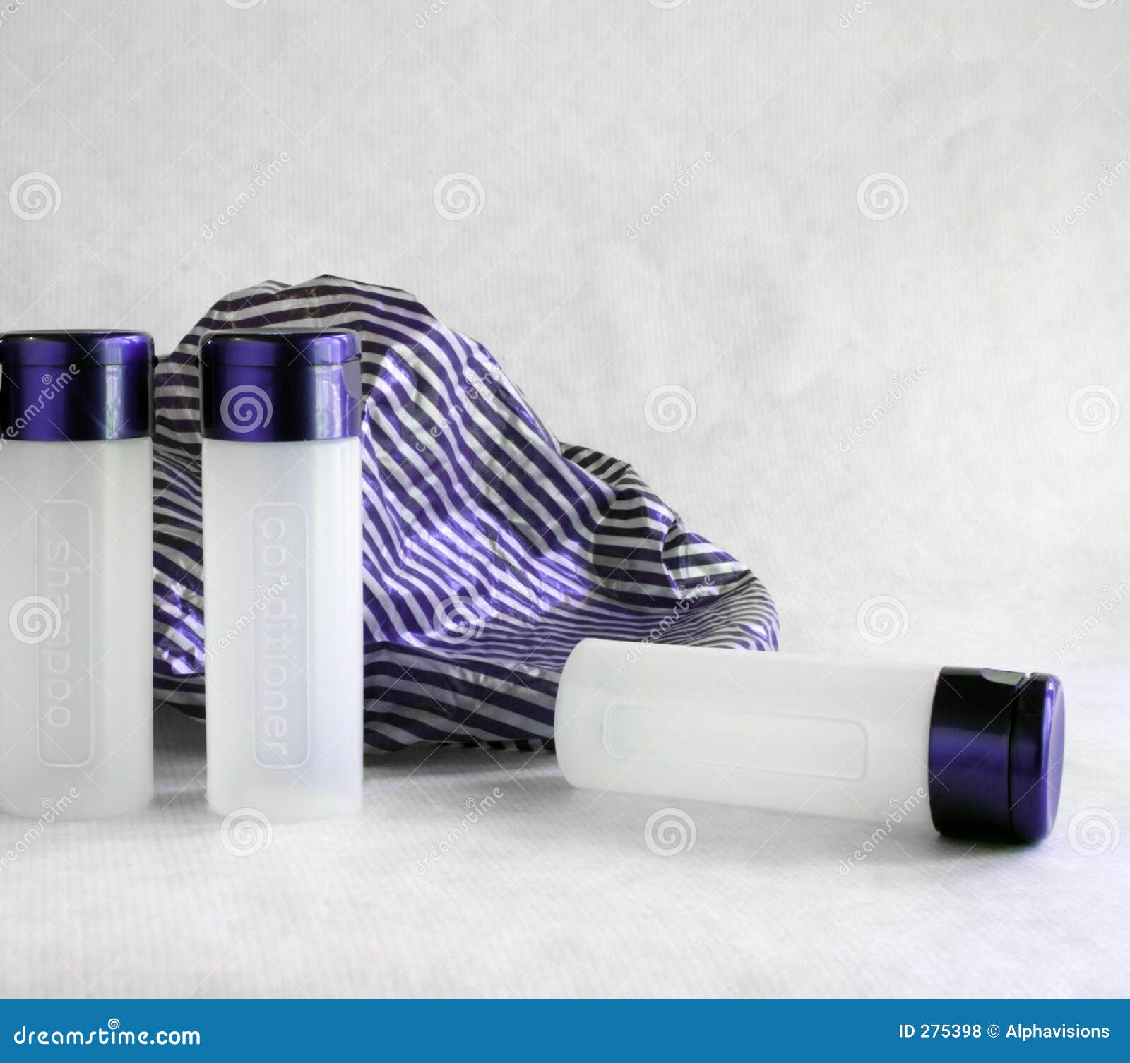 3 Bottles and Shower Cap stock photo. Image of groups, bathroom 275398