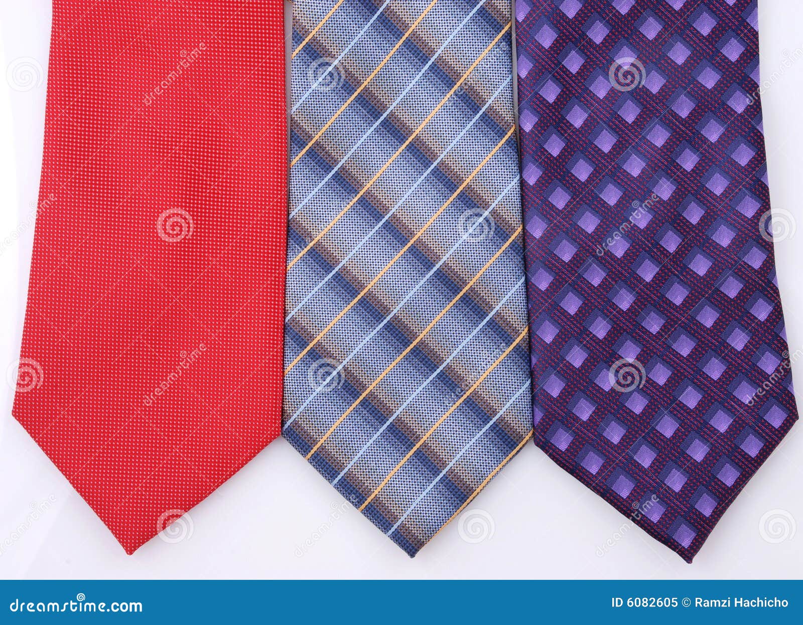 3 colorful ties isolated stock image. Image of knot, fashion - 6082605