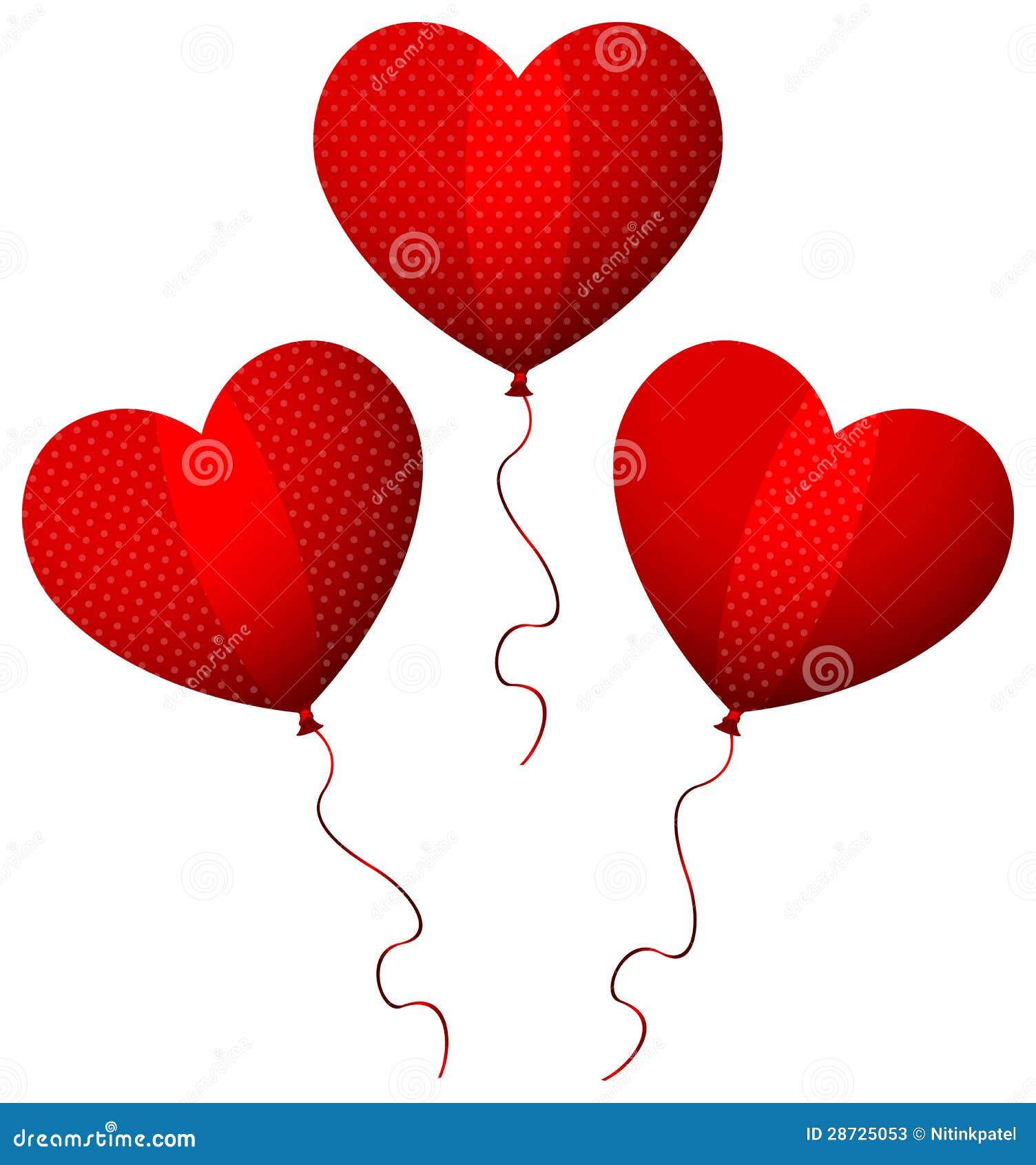 3 Designer Red Heart Balloons Stock Photos Image 28725053