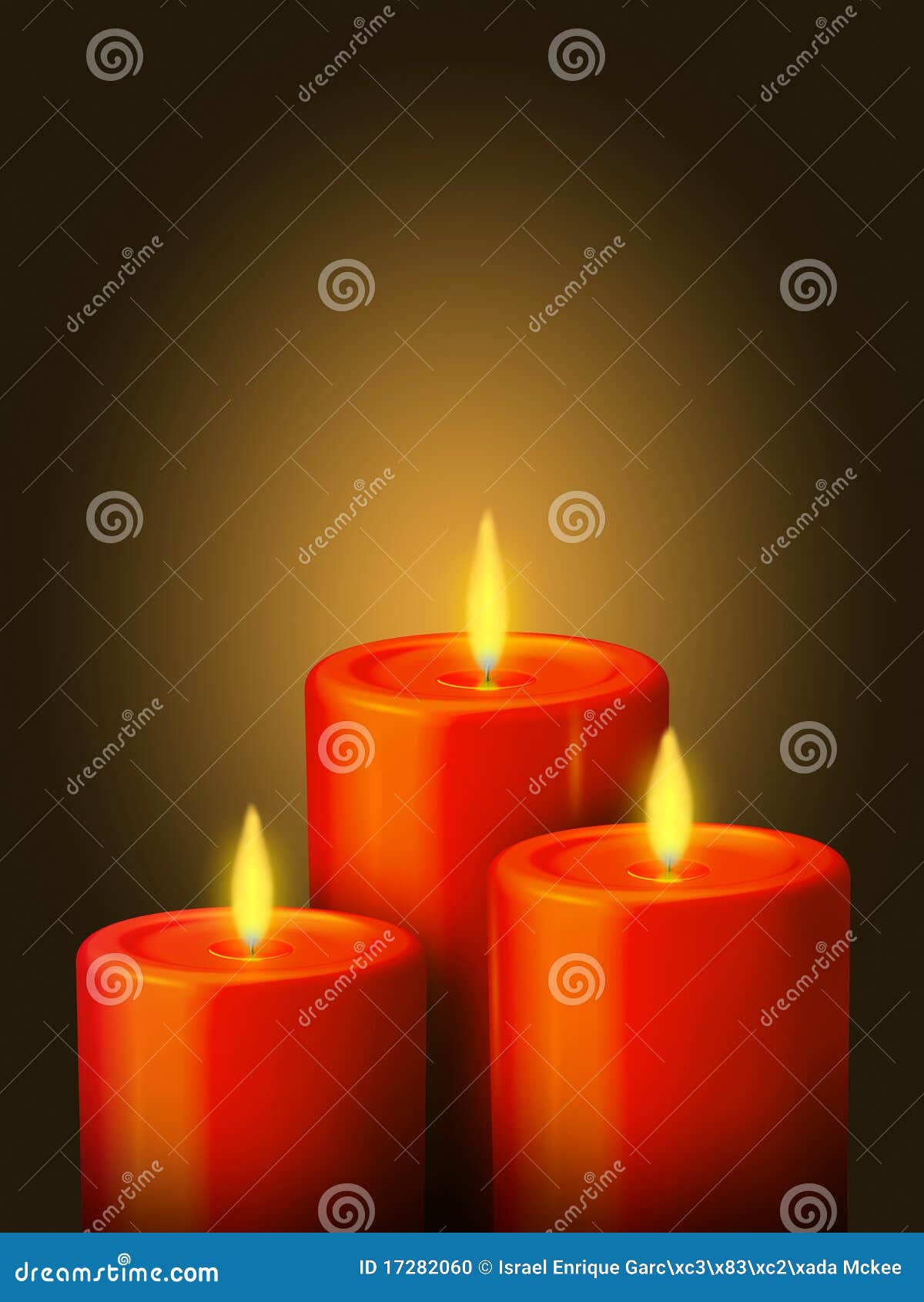 3 Red Candles Stock Photo Image 17282060