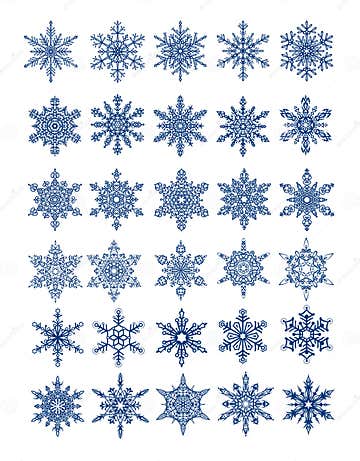 30 Unique Snowflakes in All / Vector Stock Vector - Illustration of ...