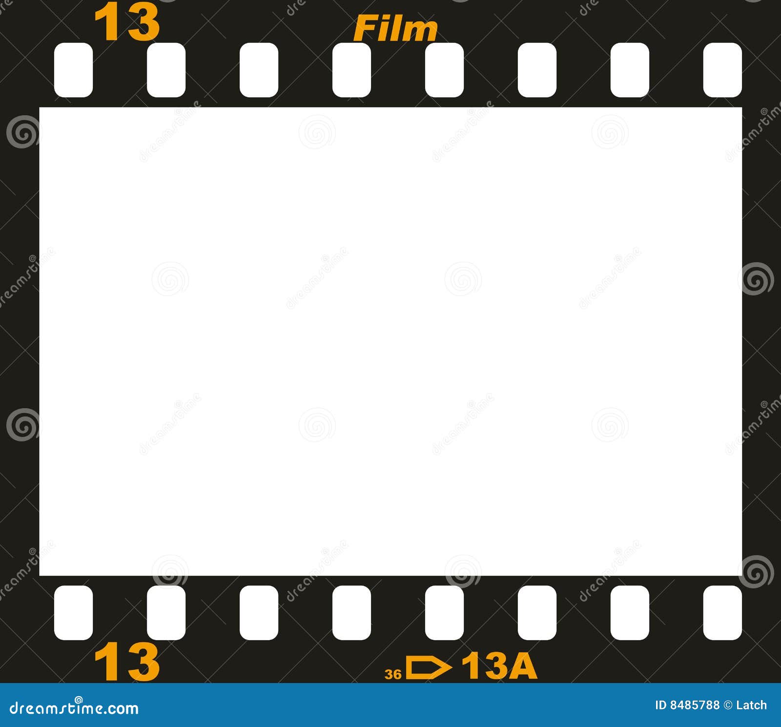 35mm film frame stock vector. Illustration of record, rectangle - 8485788