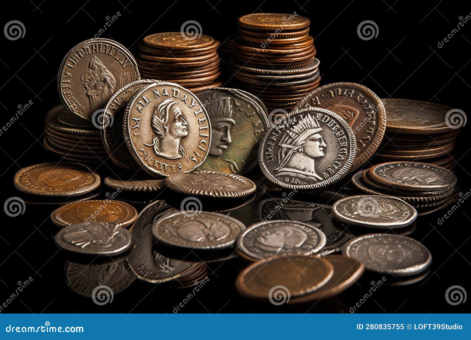 3973_Coins_manufactured_and_1 Stock Illustration Illustration of