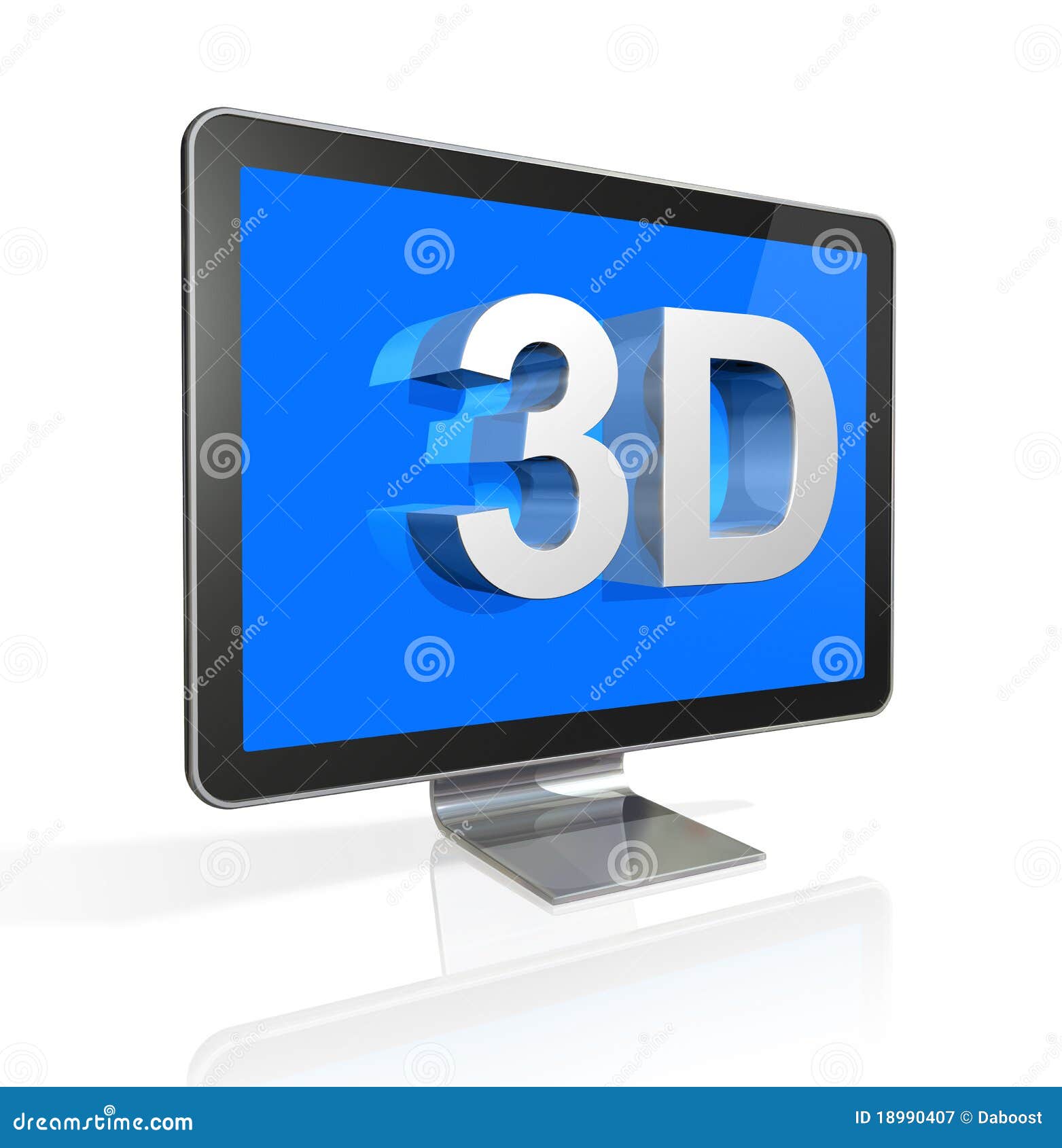 3d屏幕电视文本库存例证. 插画包括有平面, 电