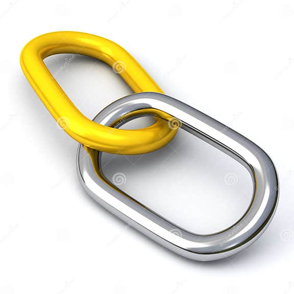 3d Abstract Chain Link Silver and Gold Stock Illustration Illustration of hyperlink, network