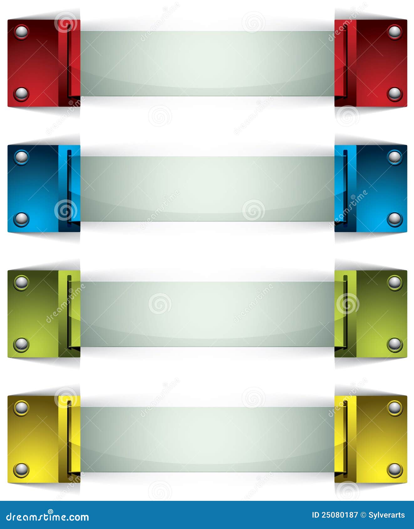 3d Banners With Buttons And Glass Stock Vector Illustration Of Display Button