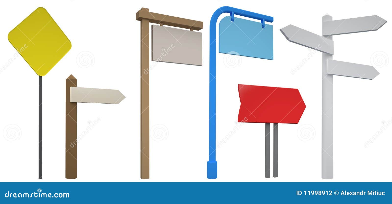 3d blank signpost collection. .