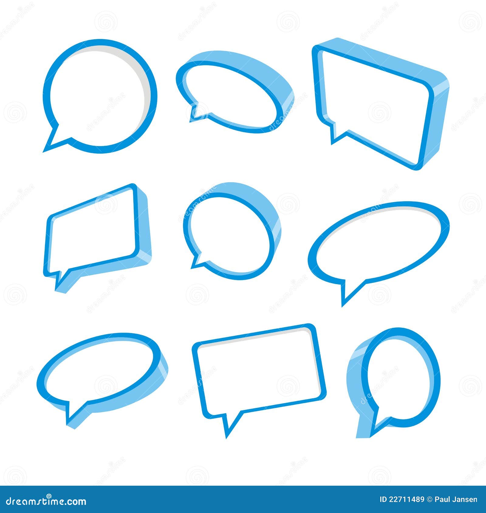 3d Blue Speech Bubbles Stock Vector Illustration Of Decoration 22711489